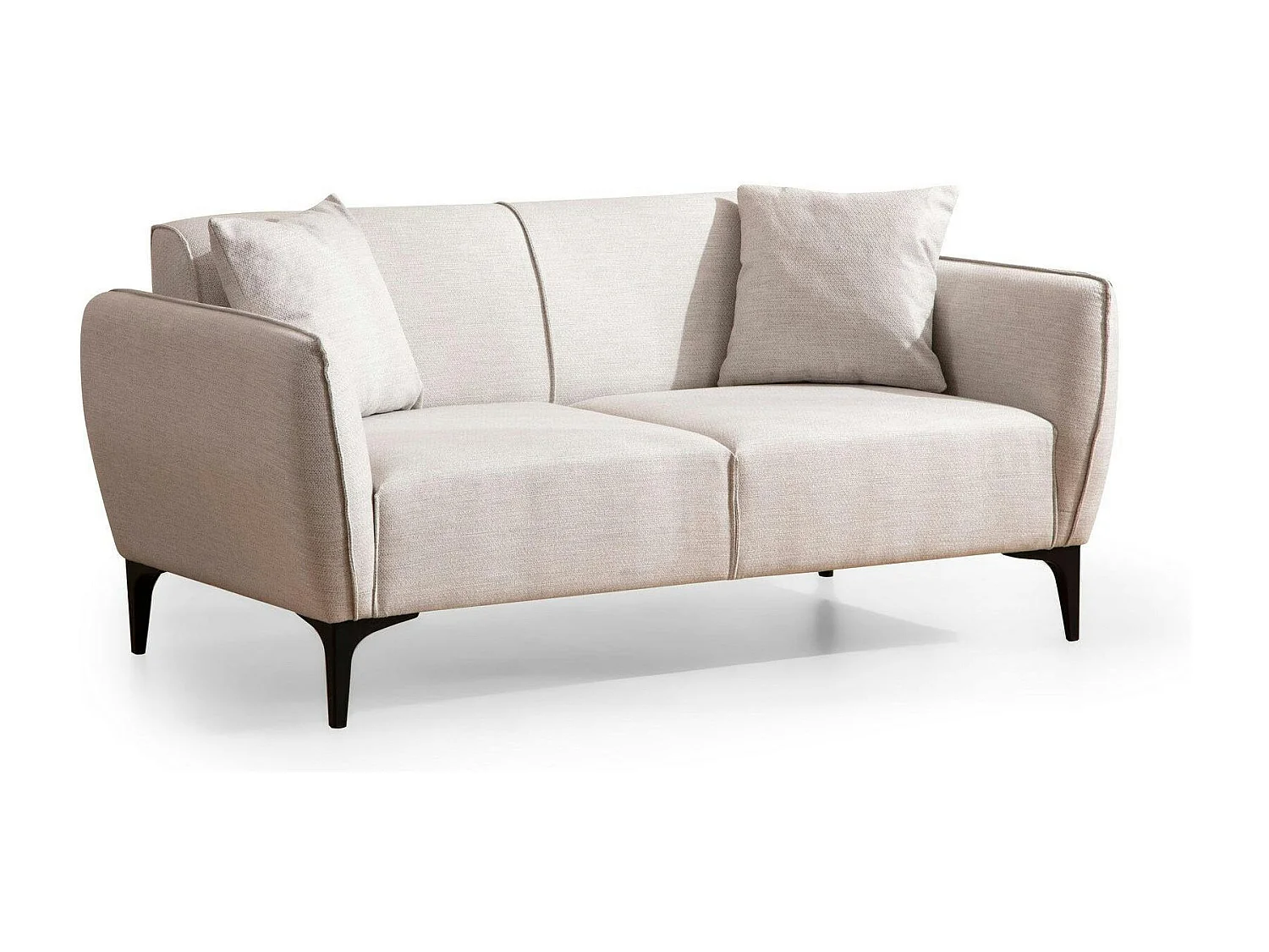 Canapé 2 places écru avec couture décorative VILNIUS