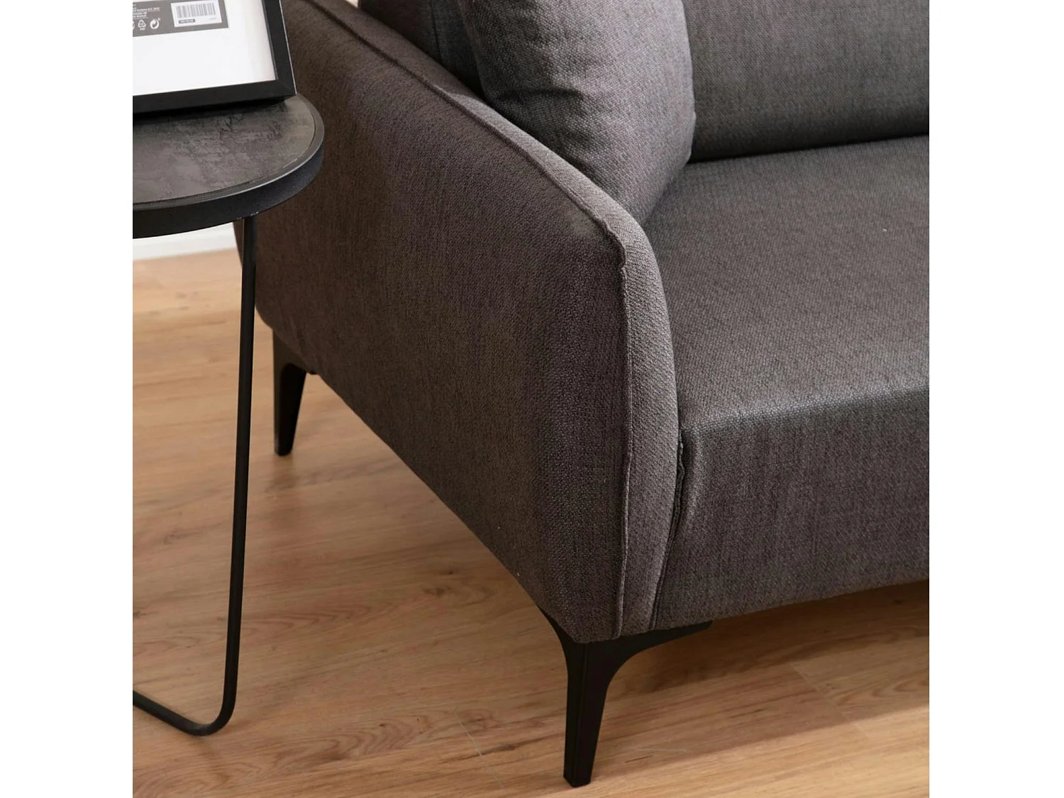 Canapé 2 places anthracite avec couture décorative VILNIUS