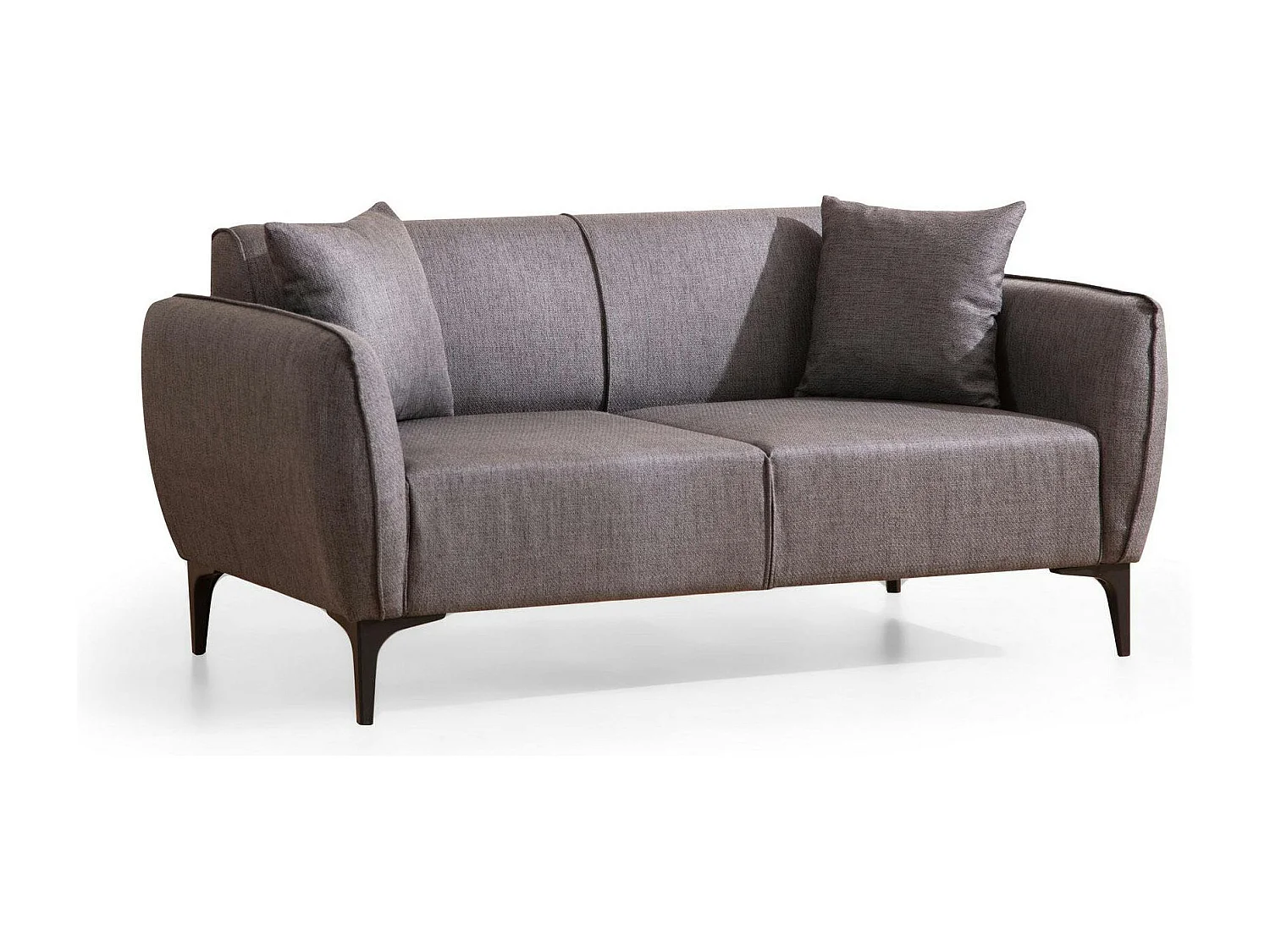 Canapé 2 places anthracite avec couture décorative VILNIUS