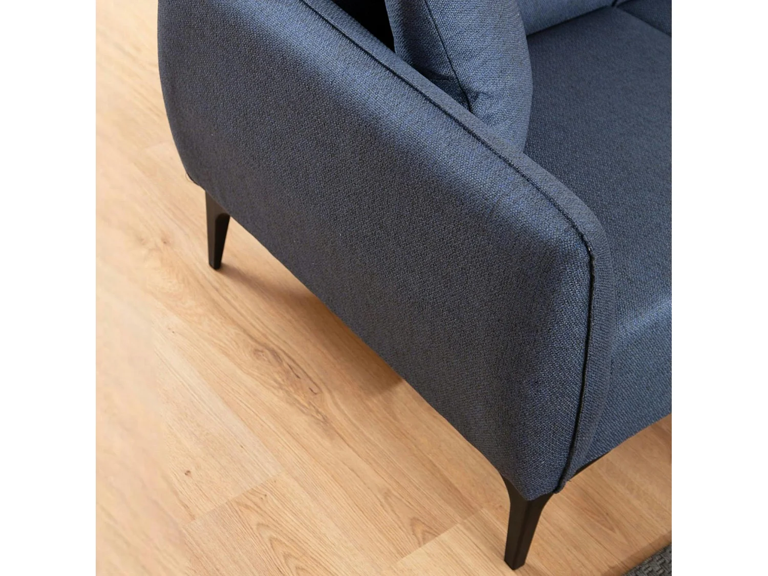 Canapé 2 places bleu avec couture décorative VILNIUS