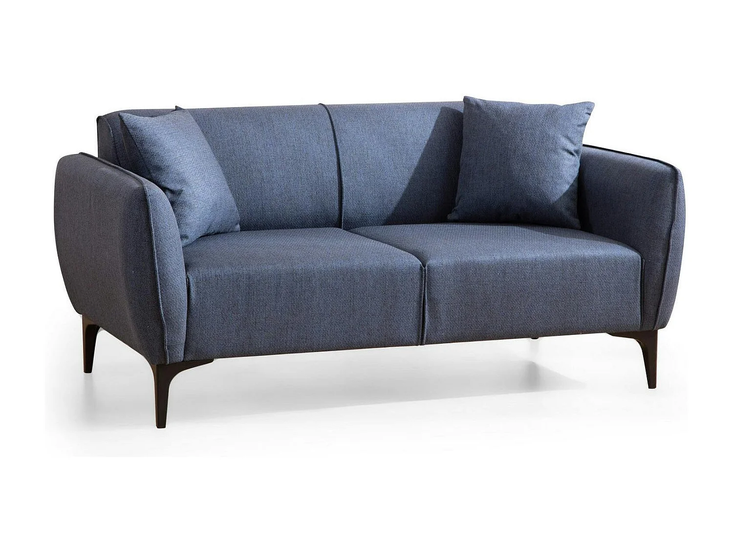 Canapé 2 places bleu avec couture décorative VILNIUS