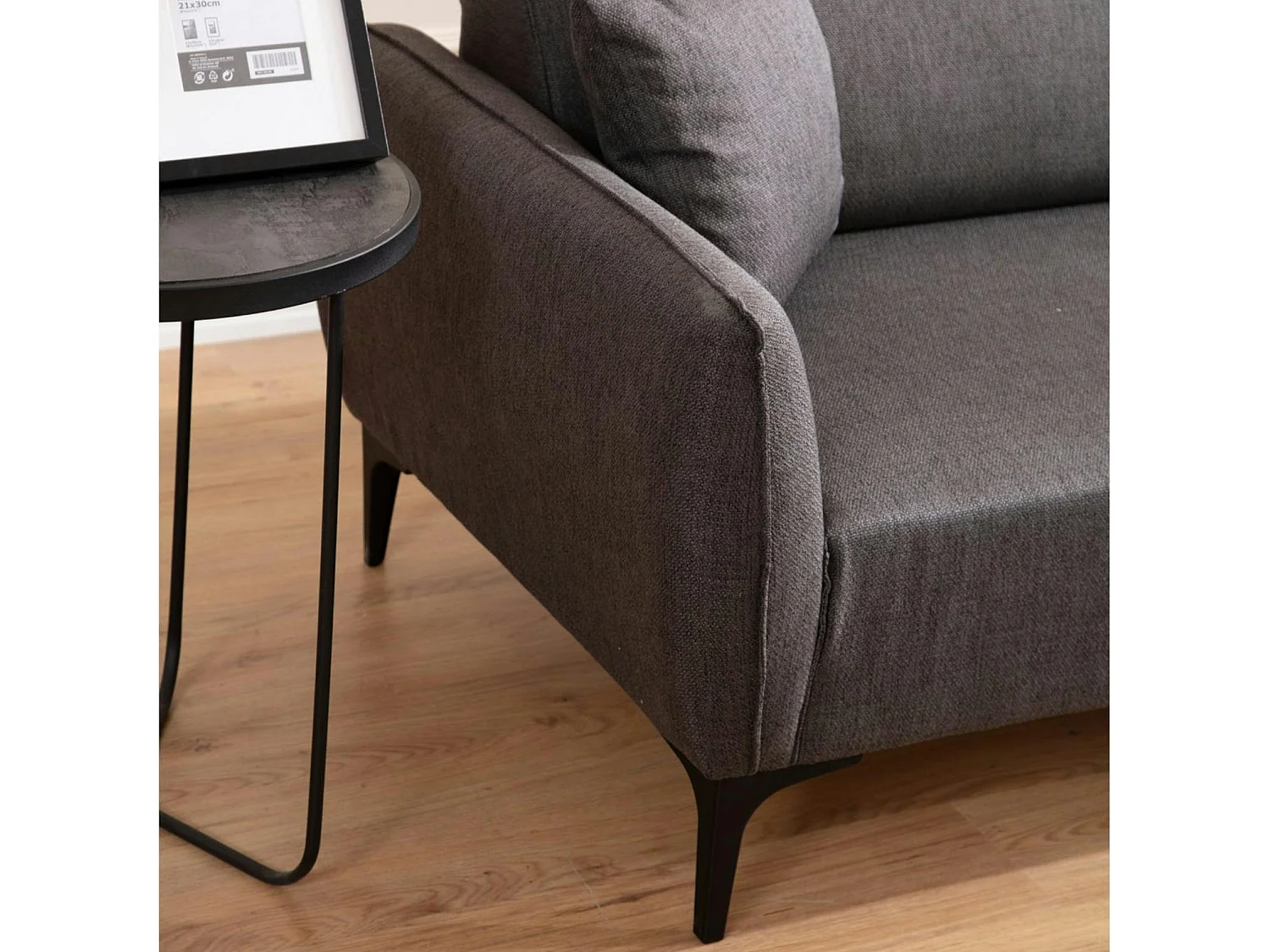 Canapé 3 places anthracite avec couture décorative VILNIUS