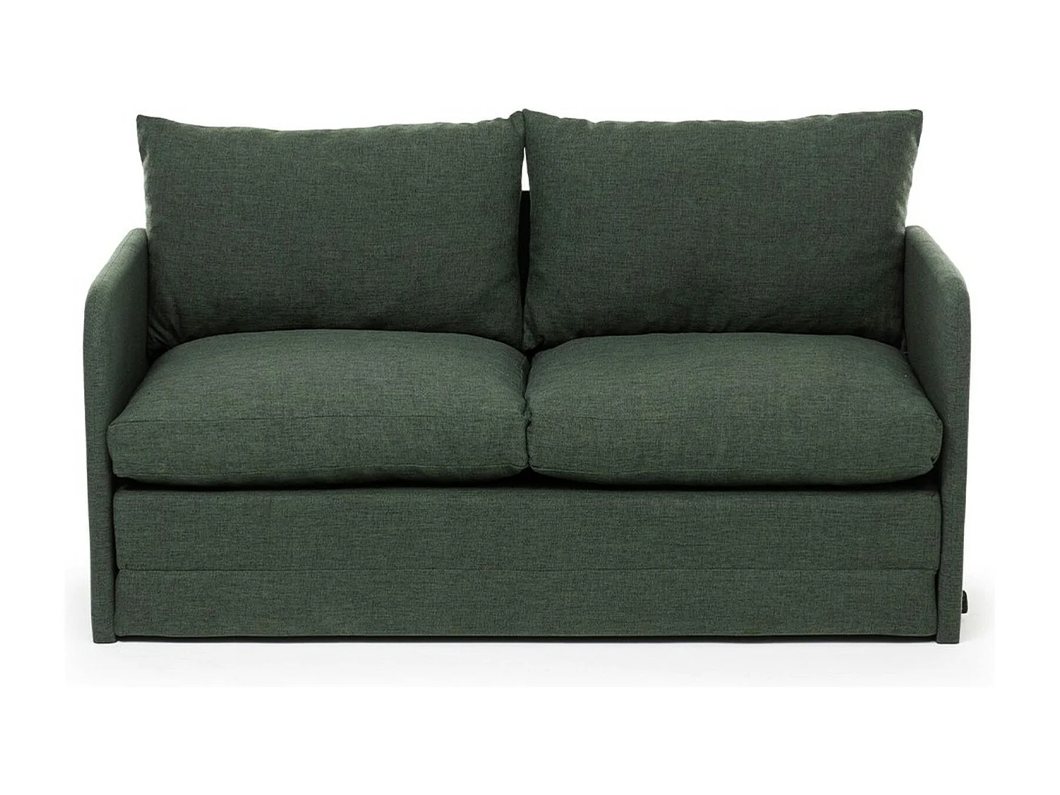 Canapé-lit en lin vert foncé, 2 personnes 140 cm ORURO