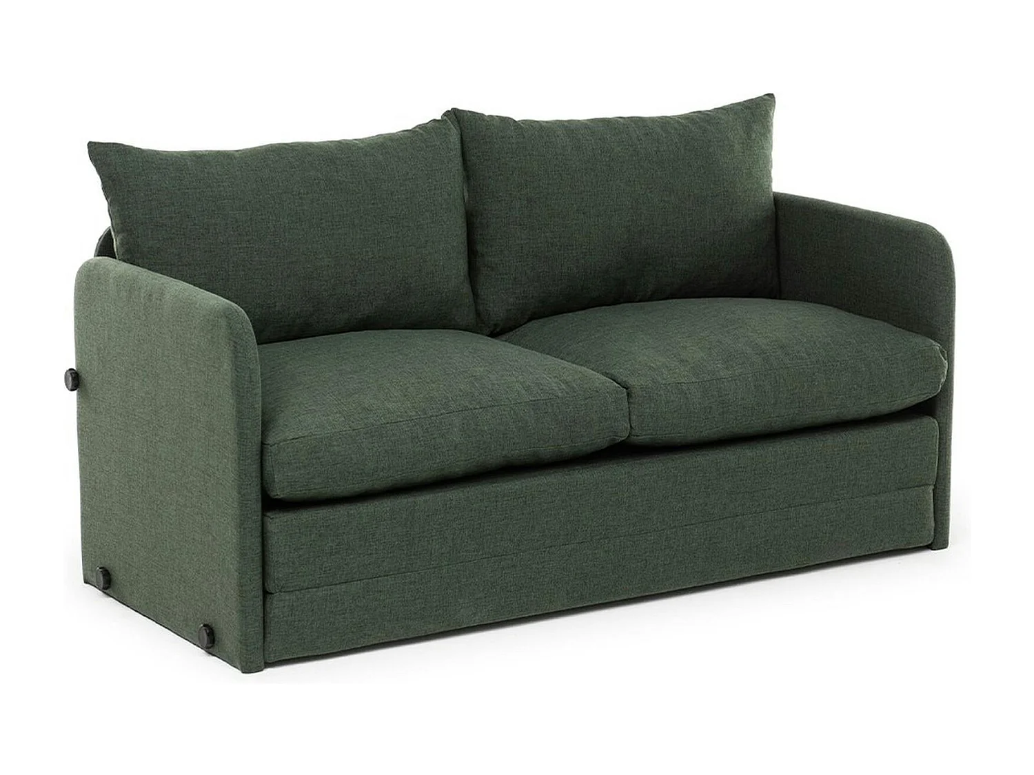 Canapé-lit en lin vert foncé, 2 personnes 140 cm ORURO