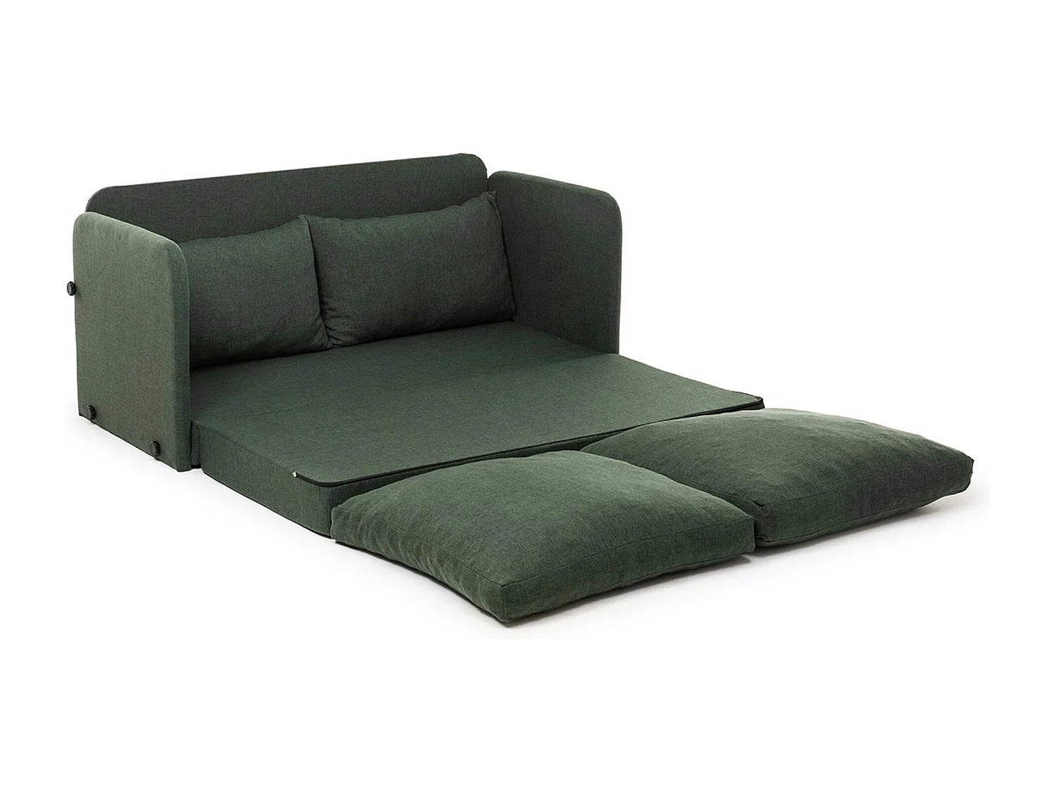 Canapé-lit en lin vert foncé, 2 personnes 140 cm ORURO