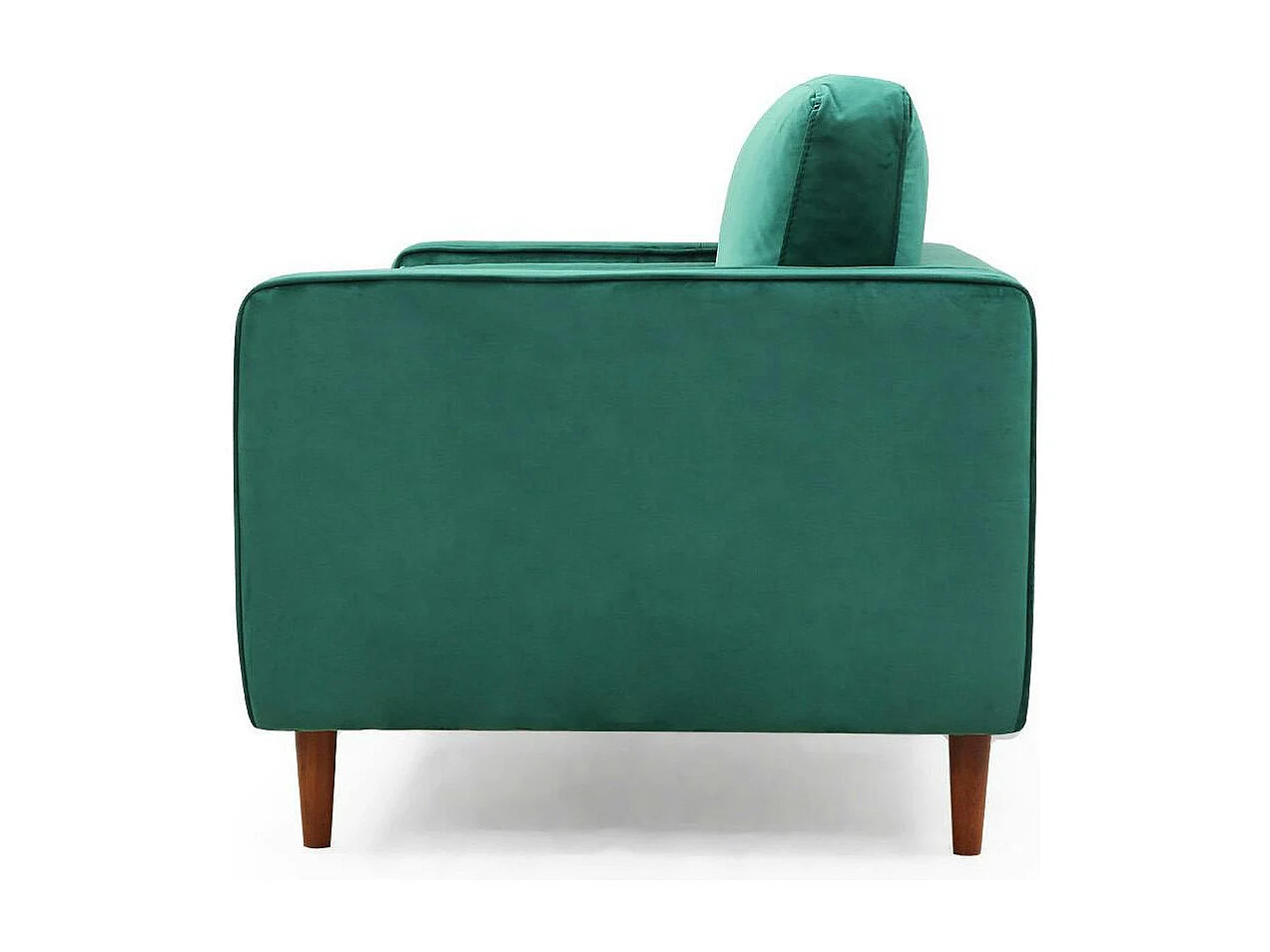 Canapé 2 places velours vert avec coussins polochons CHIBA