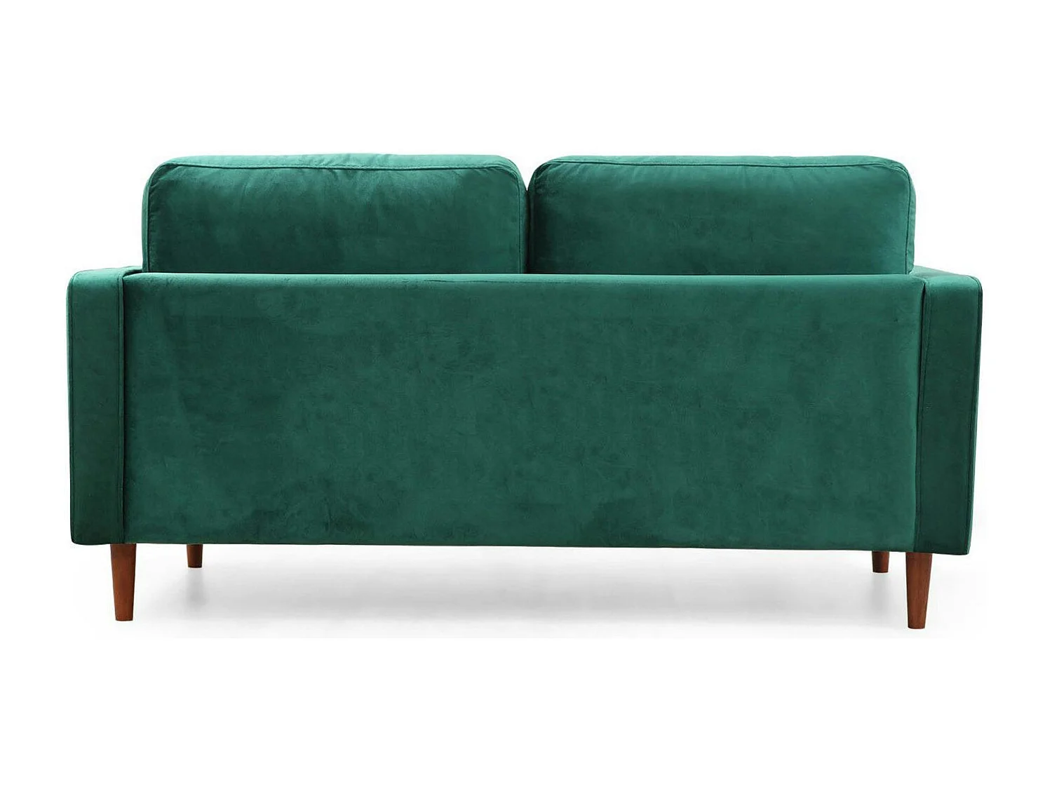 Canapé 2 places velours vert avec coussins polochons CHIBA