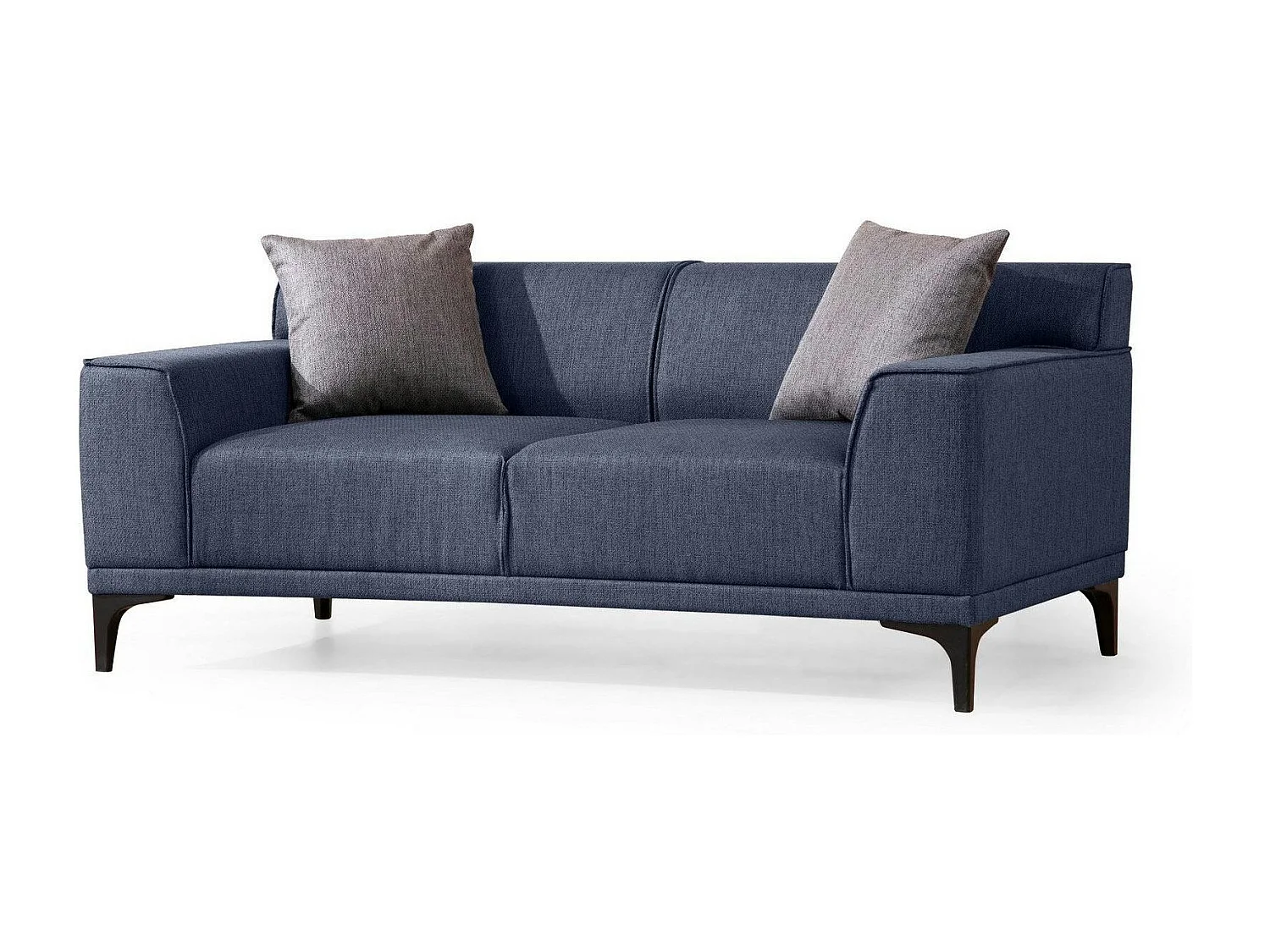 Canapé 2 places bleu chiné - accoudoirs larges ORSAY