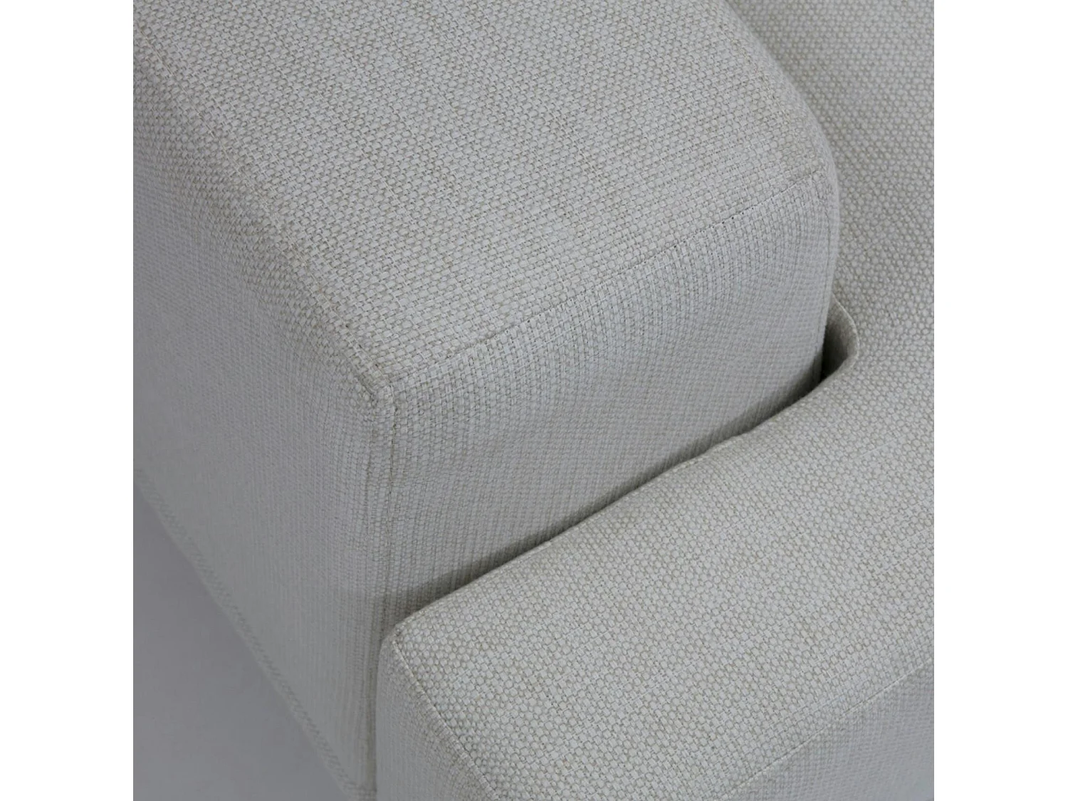 Canapé 2 places écru moderne, pieds métal noir CREWE