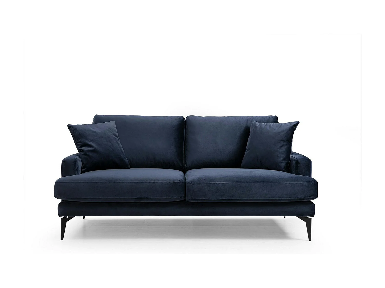 Canapé 2 places bleu en tissu velours 175 cm SEATTLE