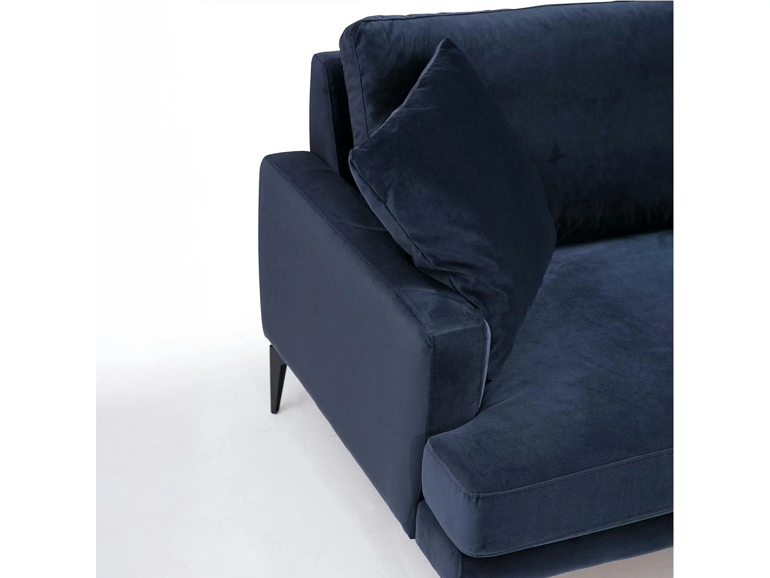 Canapé 2 places bleu en tissu velours 175 cm SEATTLE