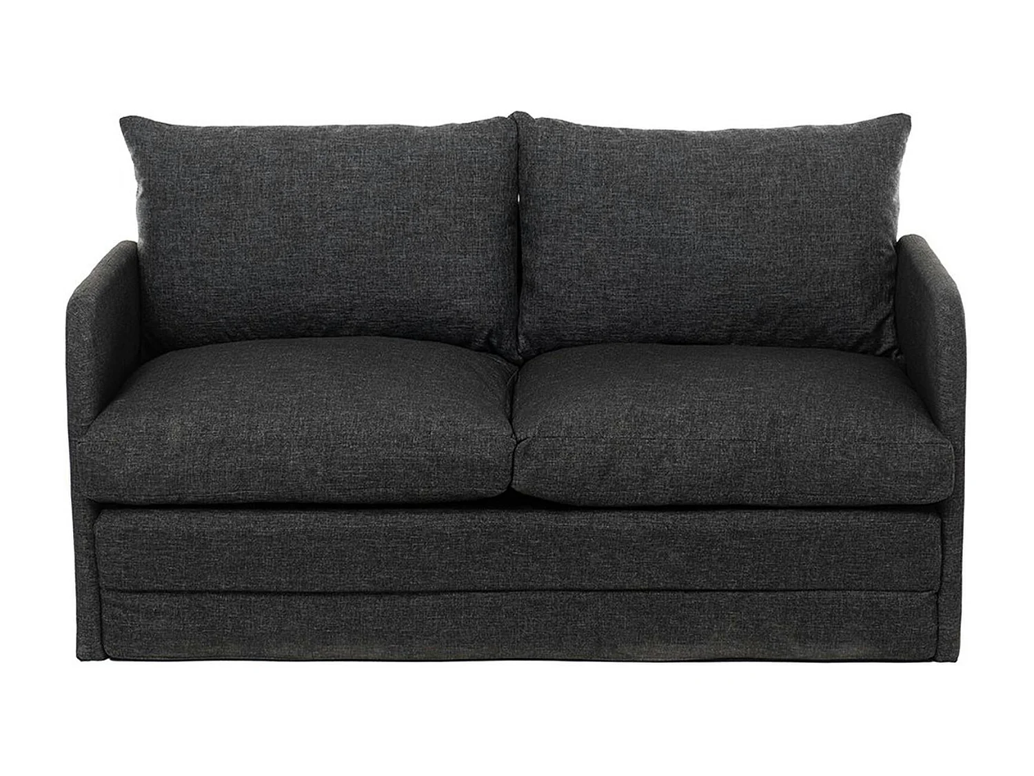 Canapé-lit en lin gris foncé, 2 personnes 140 cm ORURO