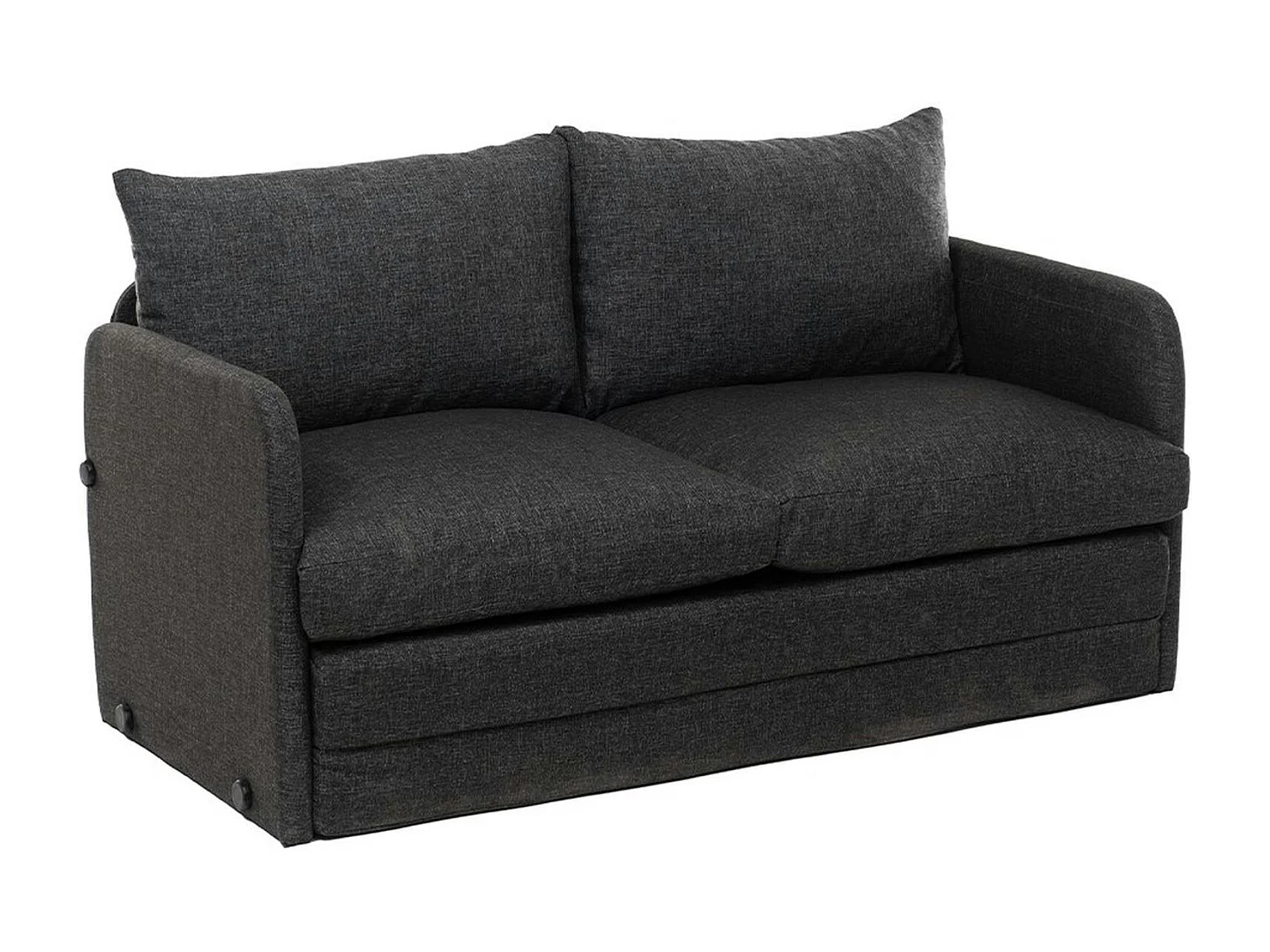 Canapé-lit en lin gris foncé, 2 personnes 140 cm ORURO