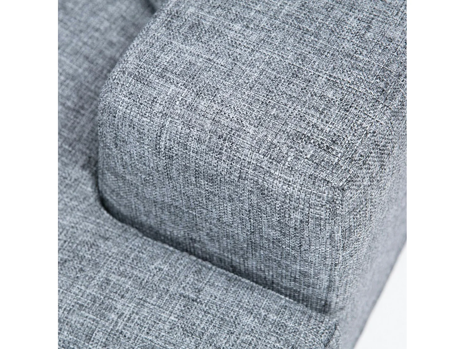 Canapé 2 places gris moderne, pieds métal noir CREWE