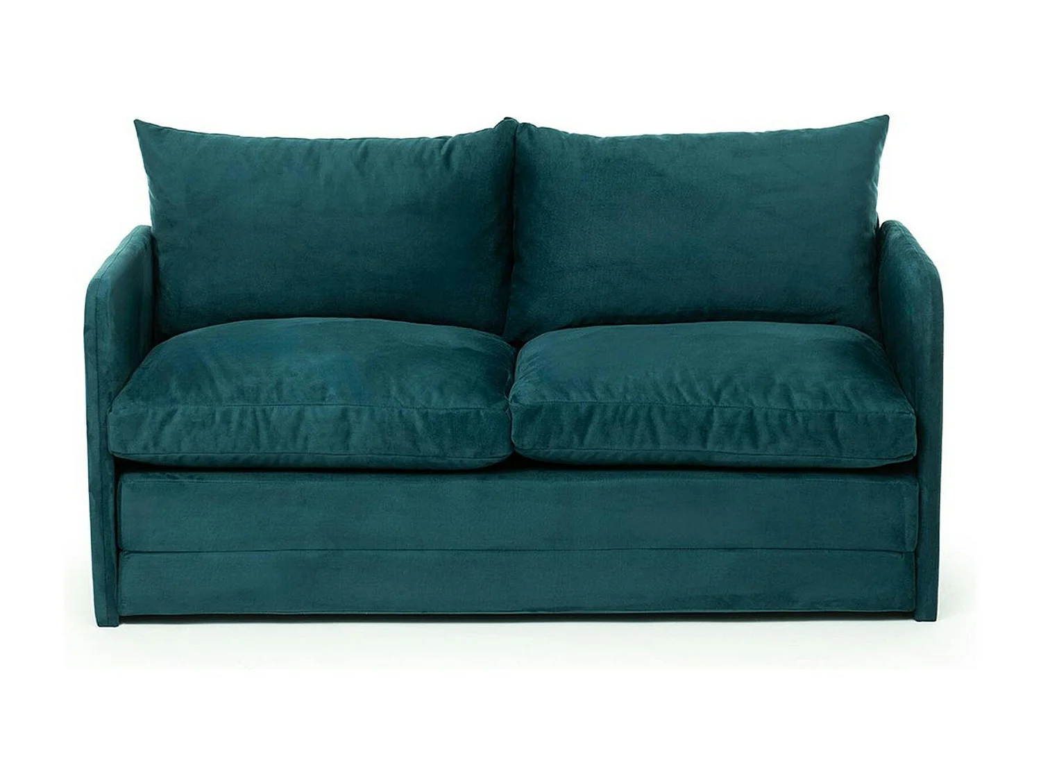 Canapé-lit en tissu bleu lagon, 2 personnes 140 cm ORURO