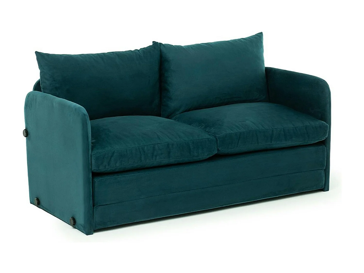 Canapé-lit en tissu bleu lagon, 2 personnes 140 cm ORURO