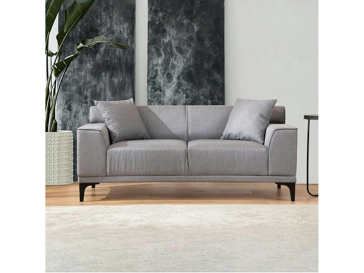 Canapé 2 places gris clair - accoudoirs larges ORSAY