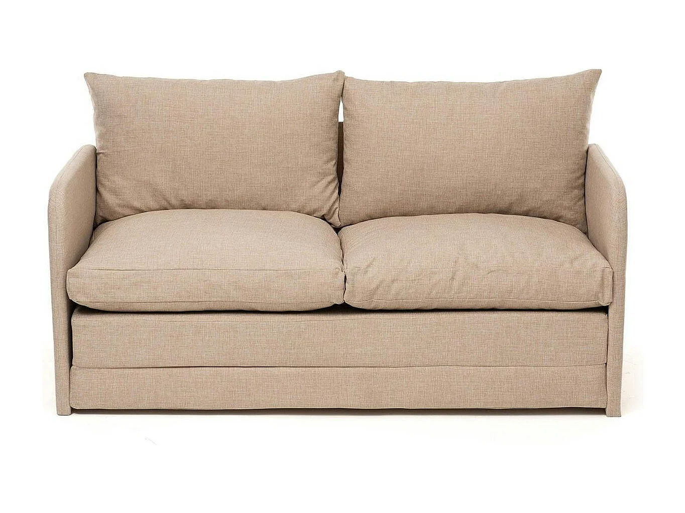 Canapé-lit en lin beige, 2 personnes 140 cm ORURO