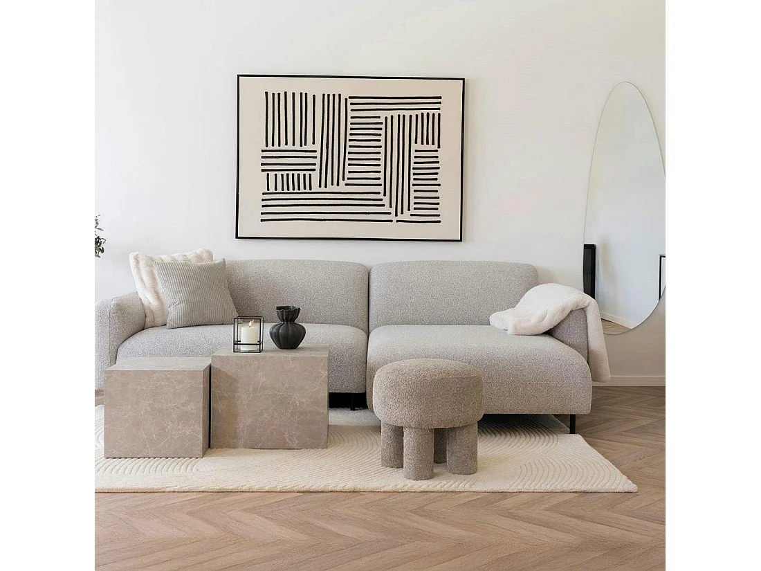 Tableau abstrait noir et blanc lignes graphiques avec cadre 100x140 cm