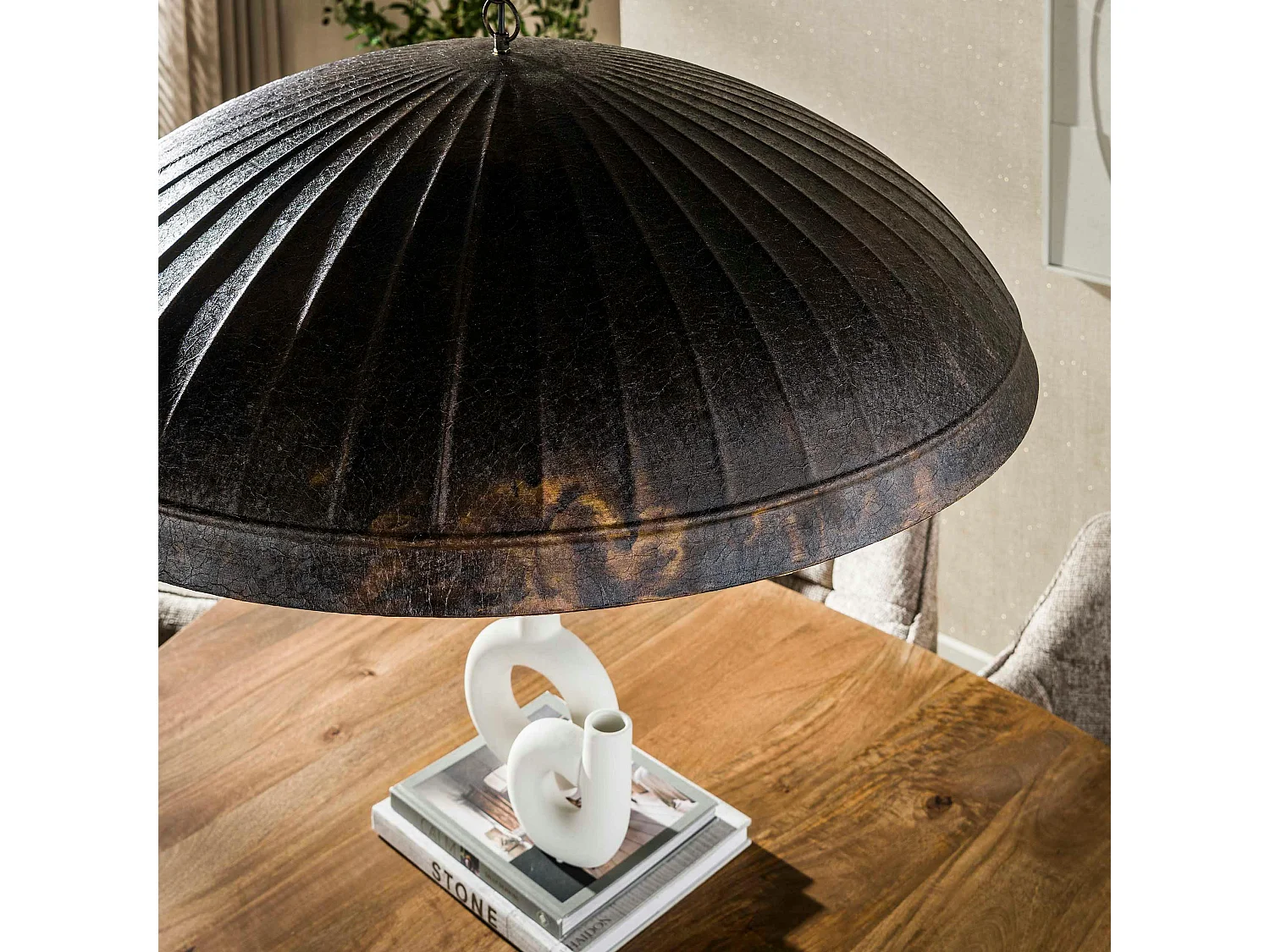 Suspension de table en métal brun vintage Ø90 cm RALF