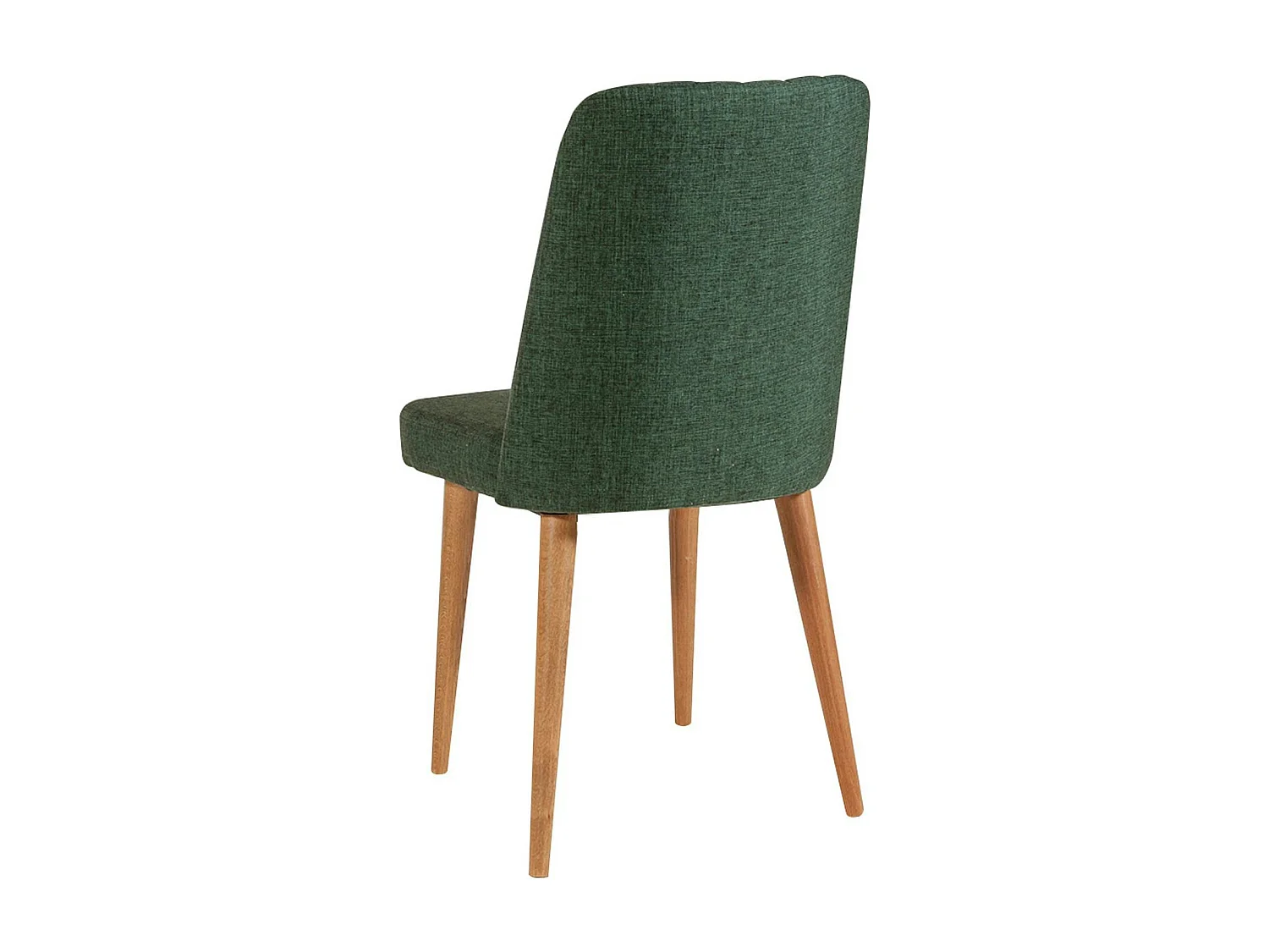 Chaise en lin vert - dossier rainuré et pieds bois ROSARIO