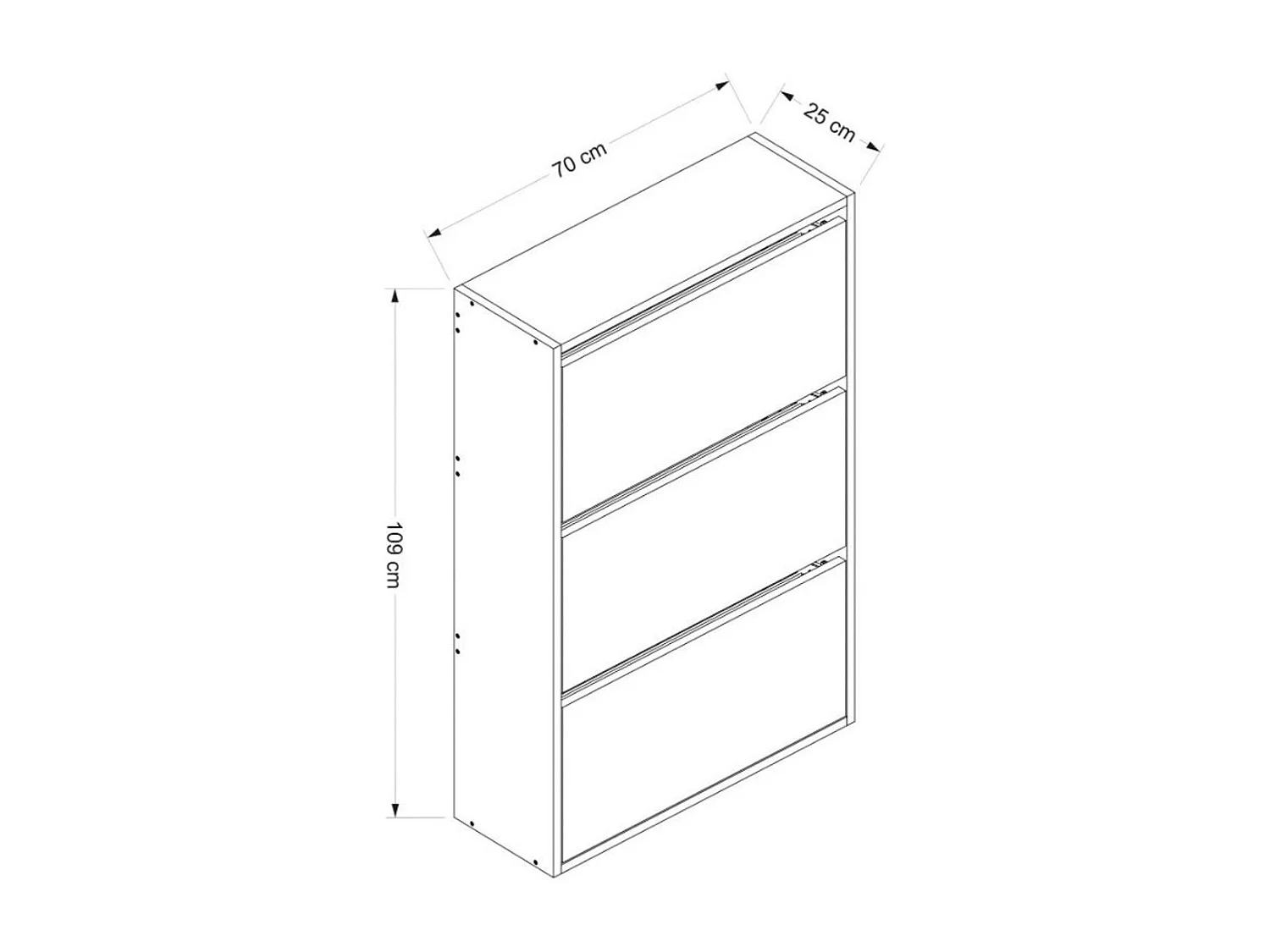 Meuble à chaussures suspendu blanc 3 portes abattantes MARFA