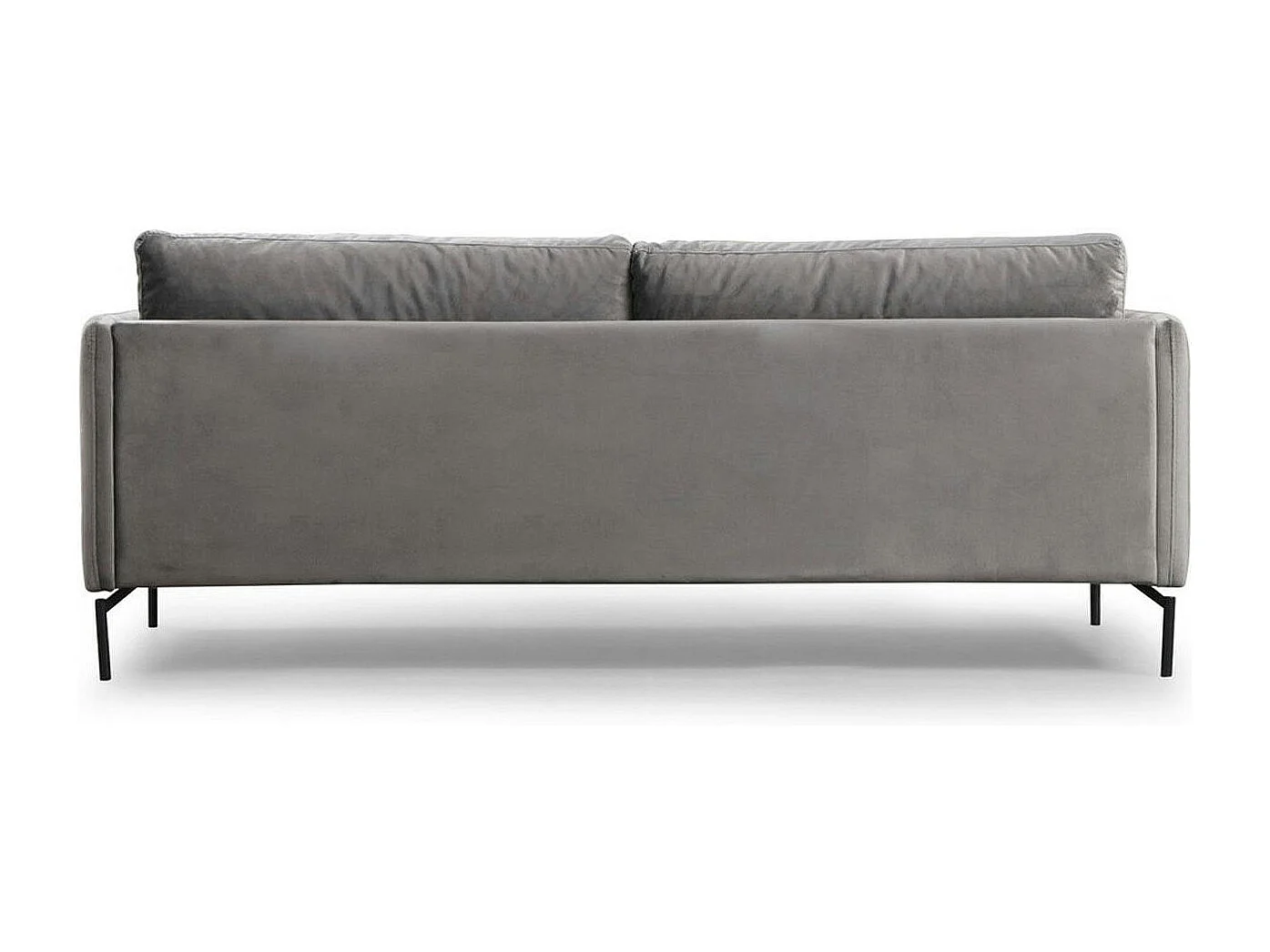 Canapé en velours 3 places gris, accoudoirs fins RANCHI