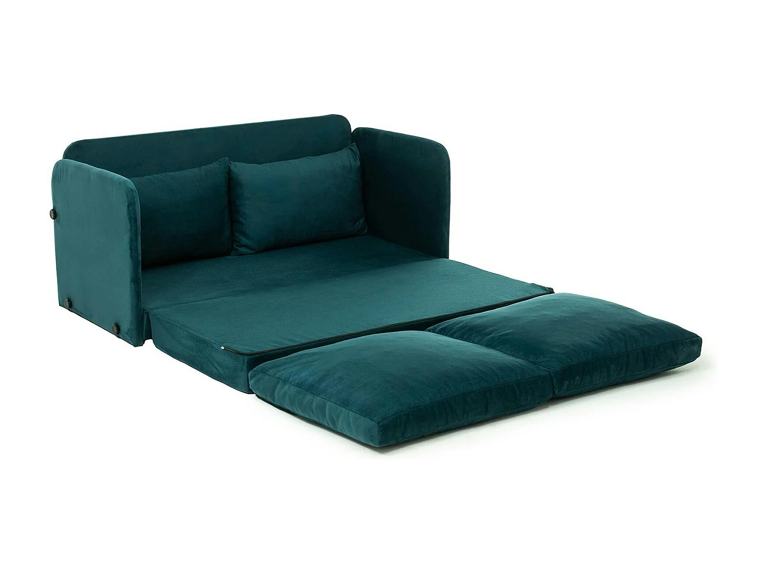 Canapé-lit d'appoint en tissu bleu lagon, 2 personnes ORURO