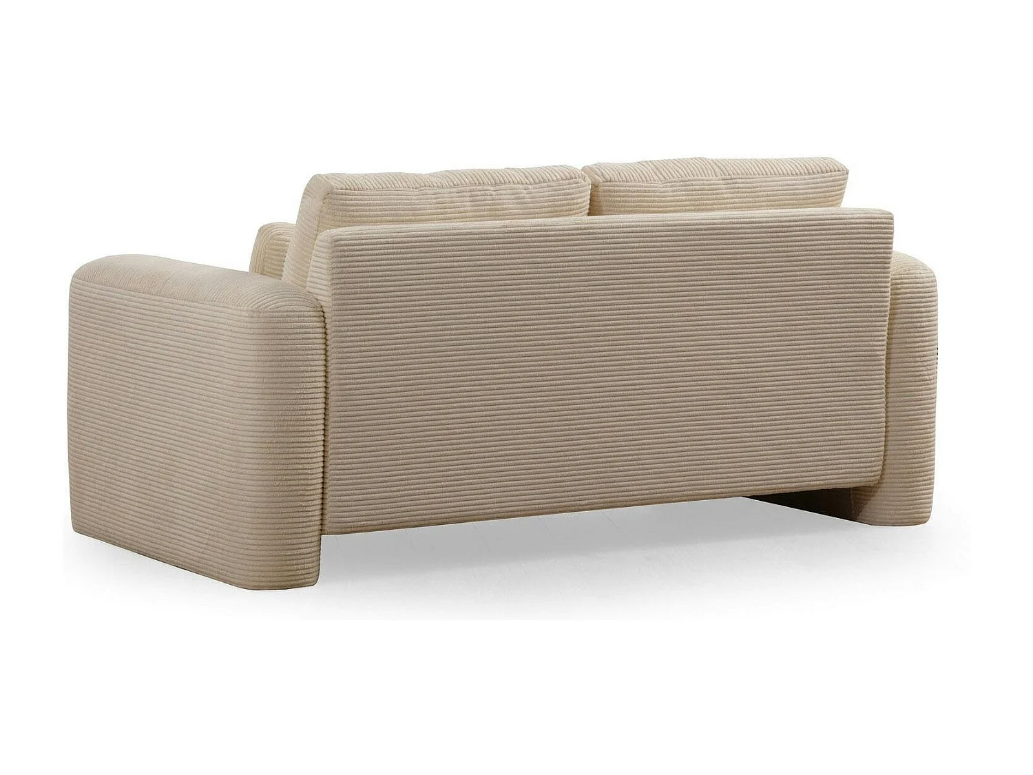 Canapé 2 places beige velours côtelé, lignes arrondies LUCCA