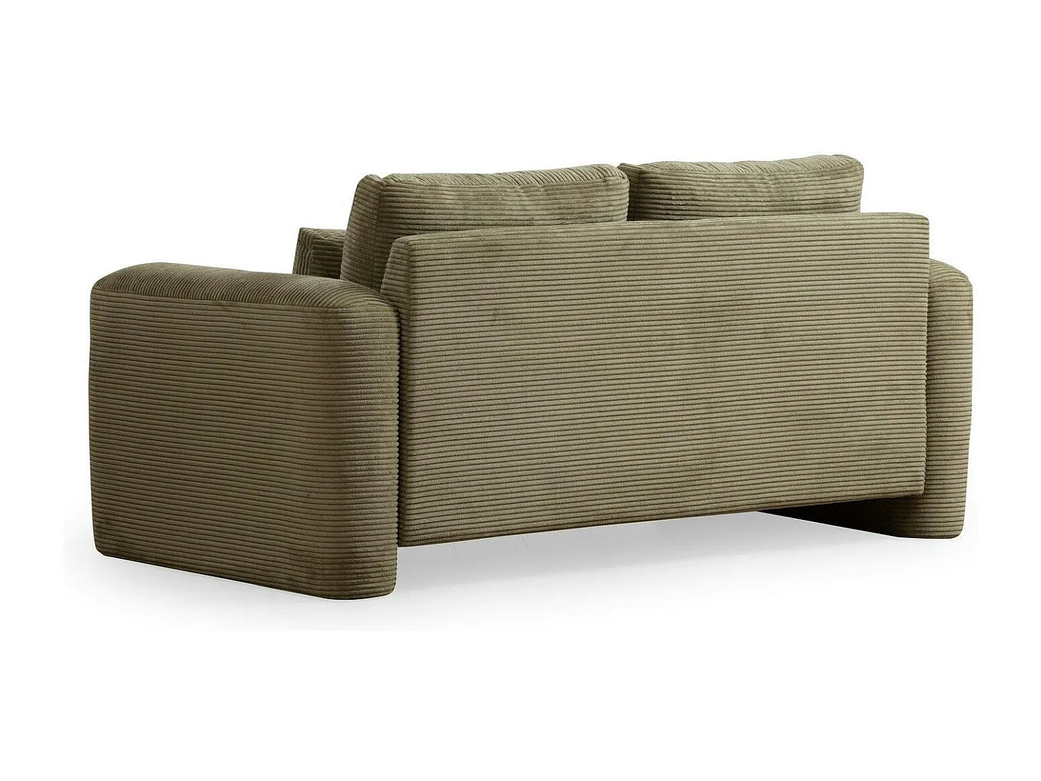 Canapé 2 places vert velours côtelé, lignes arrondies LUCCA