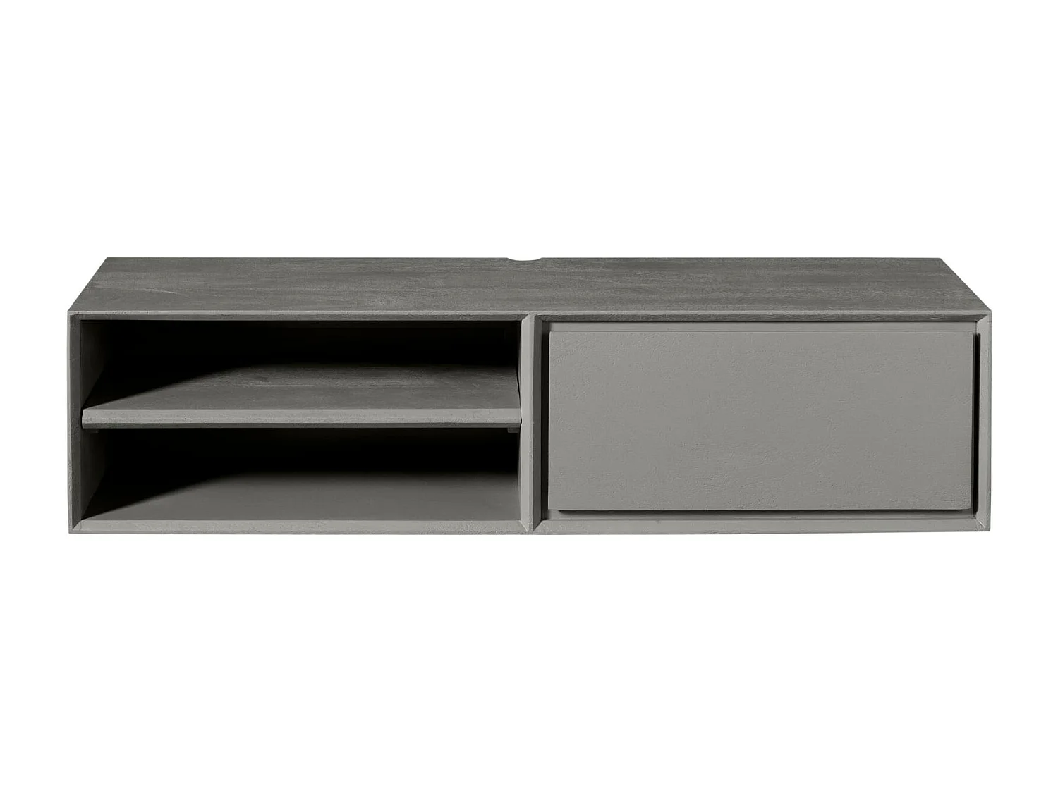 Meuble TV suspendu bois taupe 1 tiroir 1 niche AERA