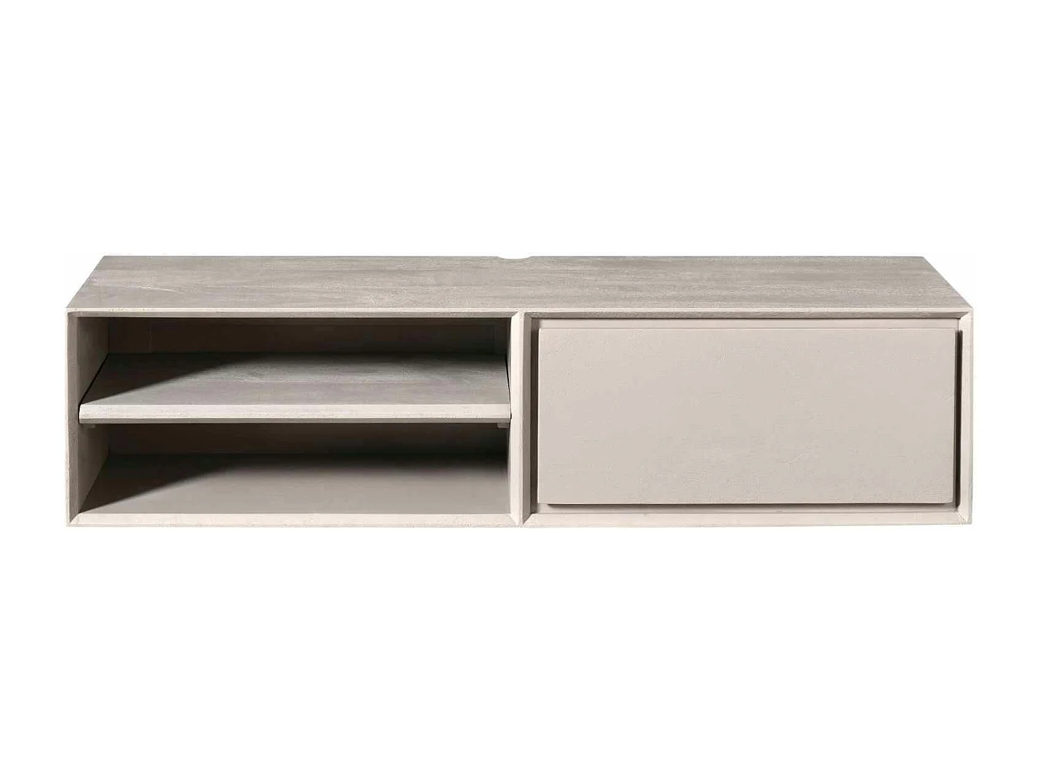 Meuble TV suspendu bois taupe 1 tiroir 1 niche AERA