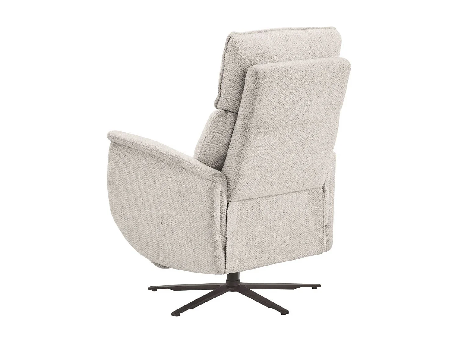 Fauteuil relax électrique pivotant avec têtière manuelle tissu chenille gris clair - PARADIZIO