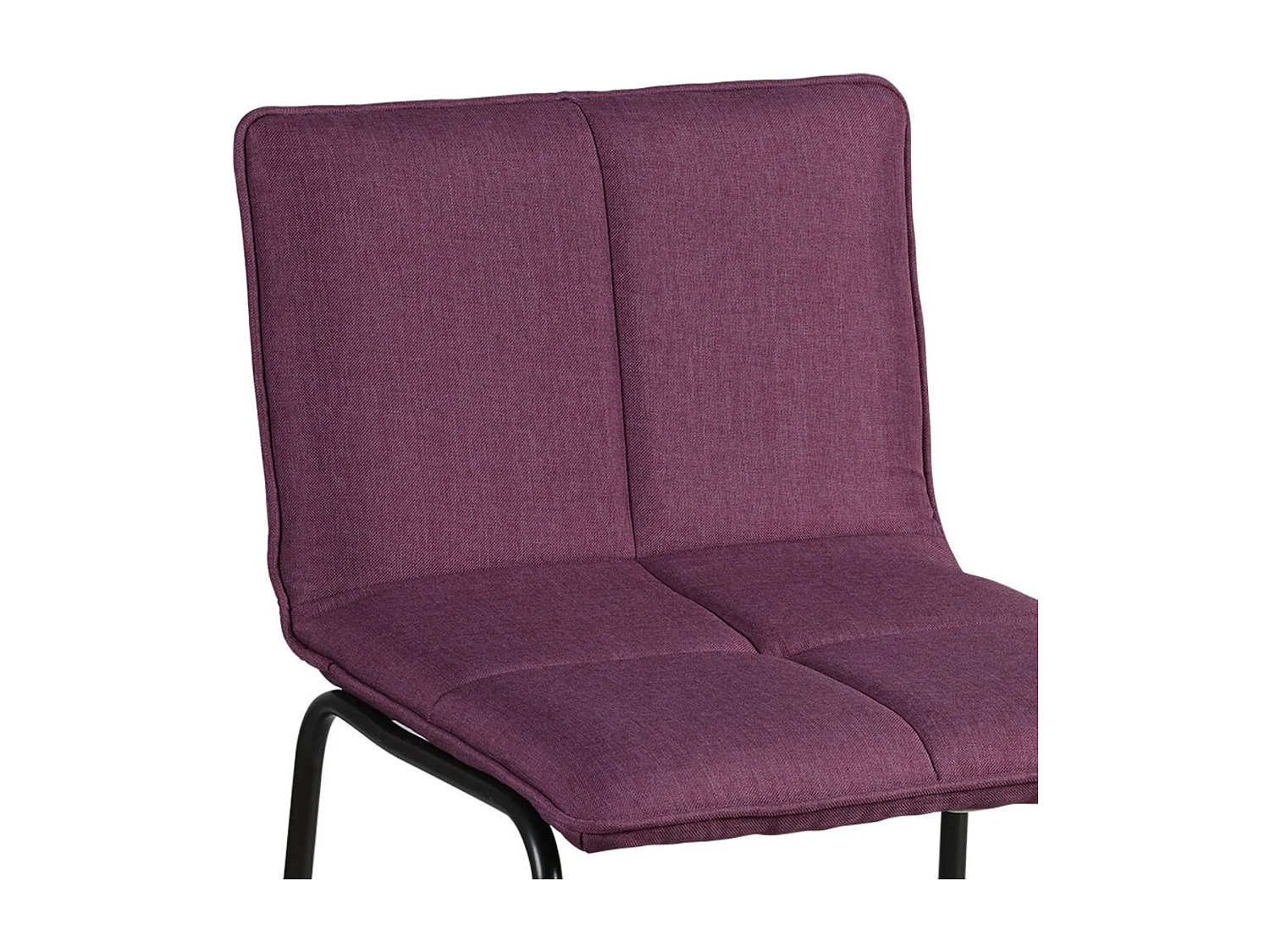 Lot de 2 tabourets de bar assise matelassée et tissu polyester violet piètement métal - ANSON