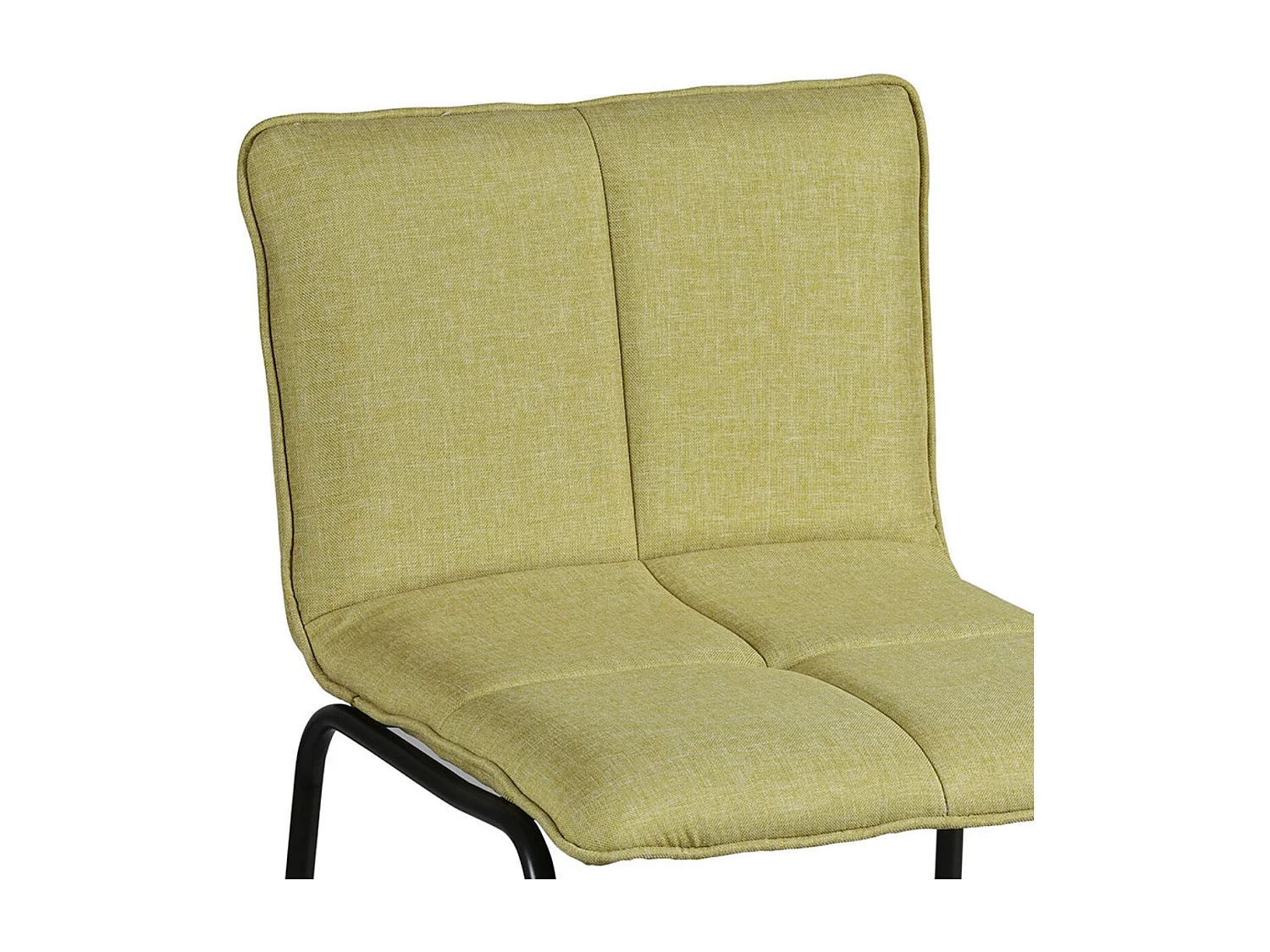 Lot de 2 tabourets de bar assise matelassée et tissu polyester vert piètement métal - ANSON