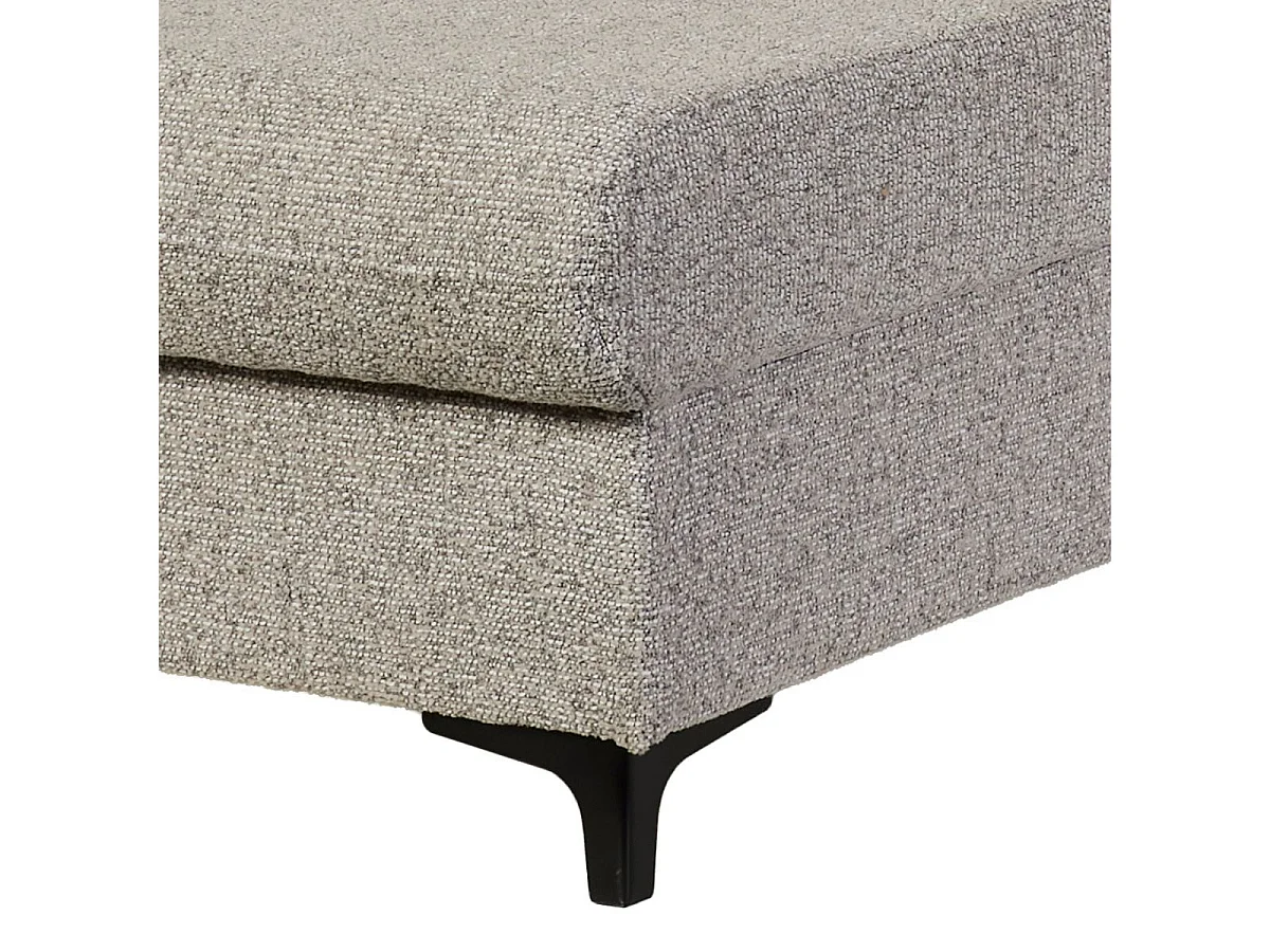 Canapé Méridienne Gauche 3 Places Convertible Tissu chenillé Gris chiné - MARCEAU