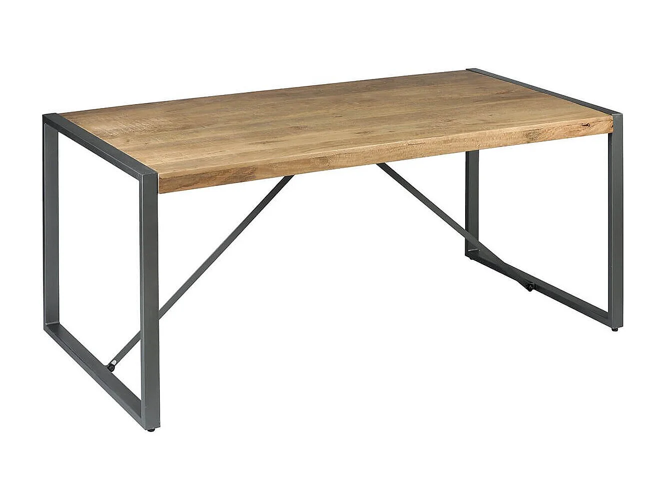 Table de repas 180cm en bois massif recyclé et acier patiné - MANGOVRE
