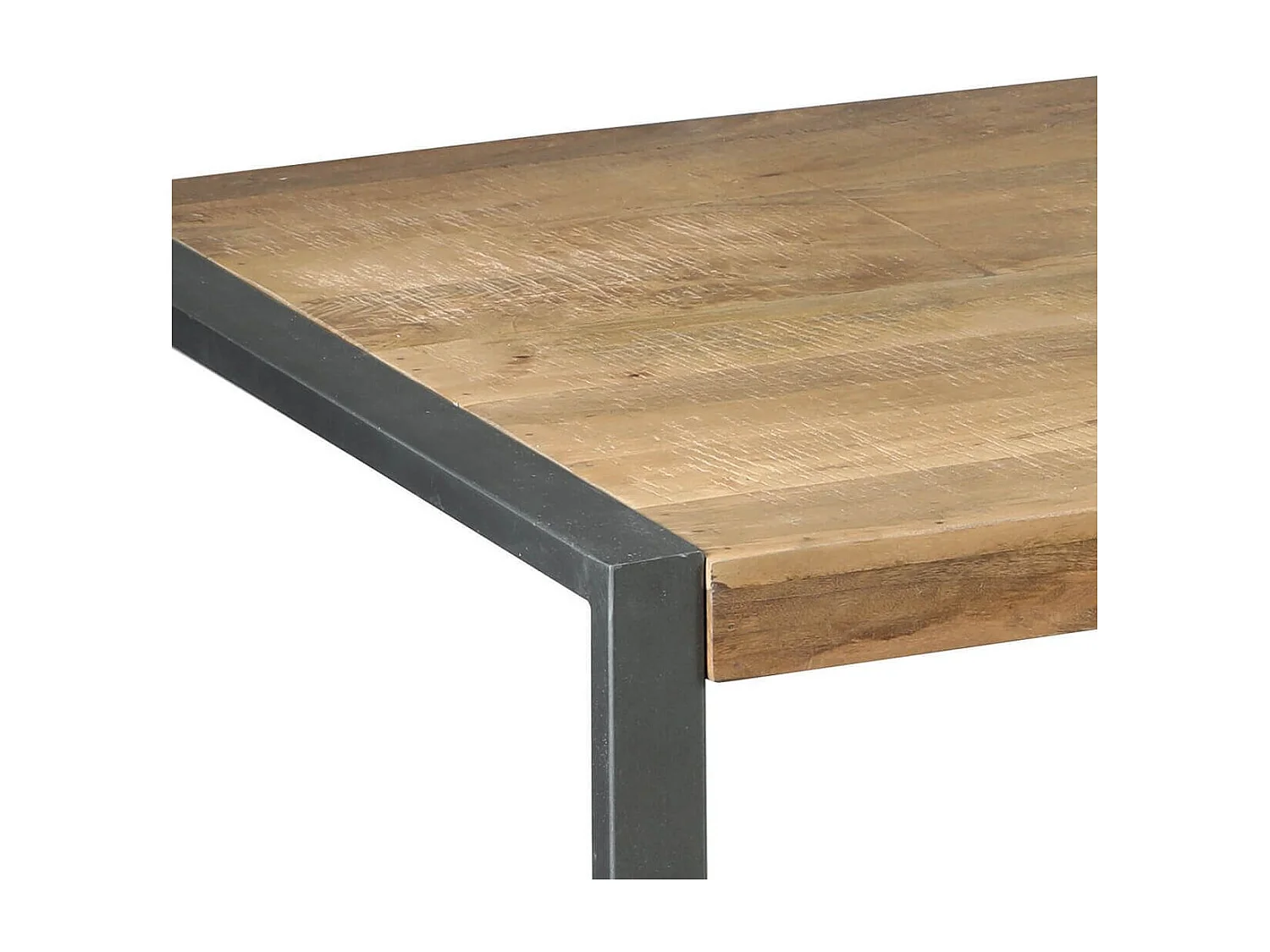 Table de repas 180cm en bois massif recyclé et acier patiné - MANGOVRE