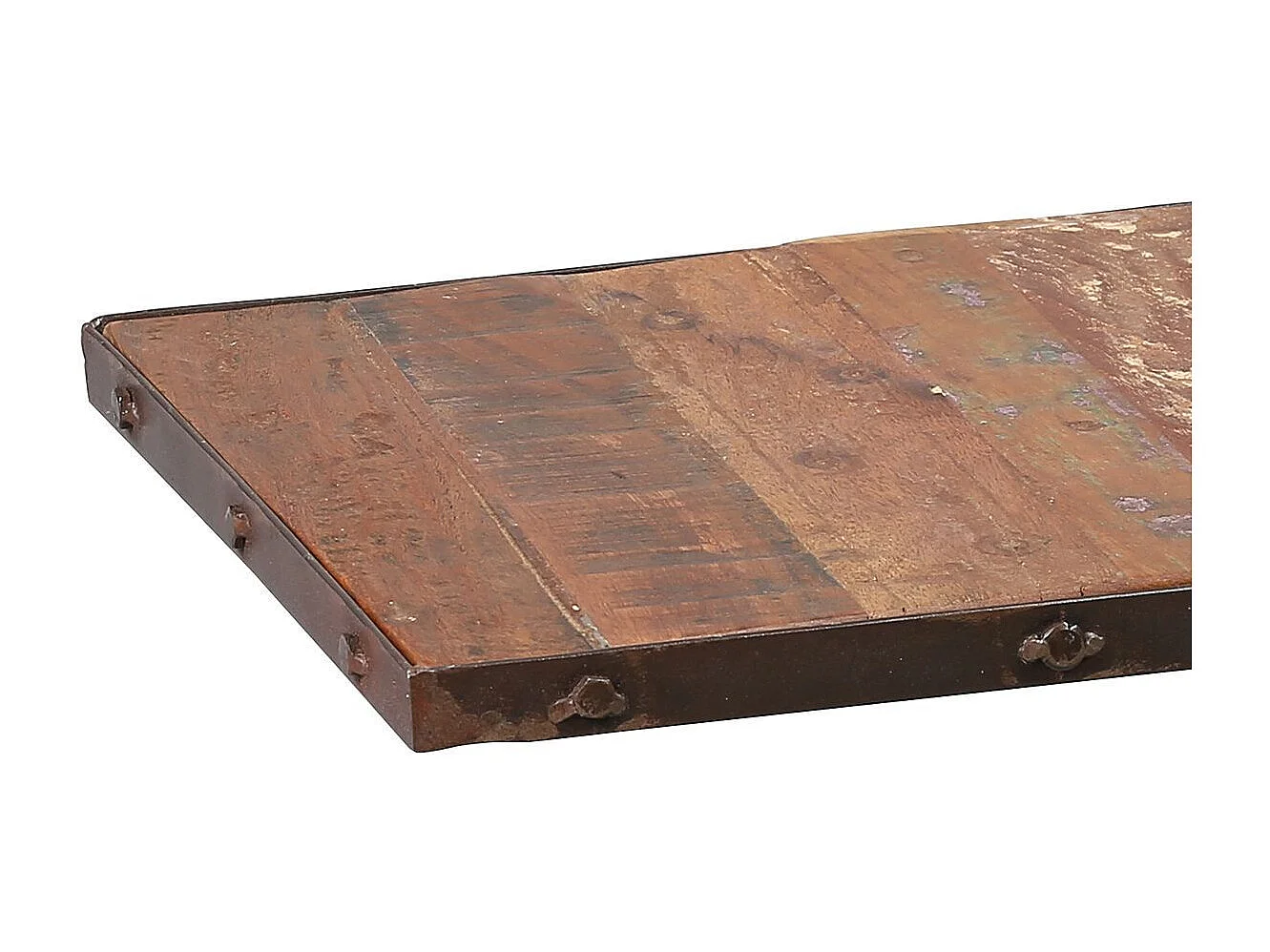 Tables basses gigognes carrées en métal et plateaux bois massif recyclé - EREL