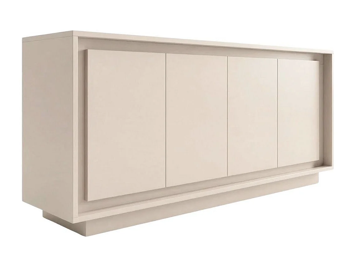 Buffet 4 portes beige poudré piètement socle - AZONTO