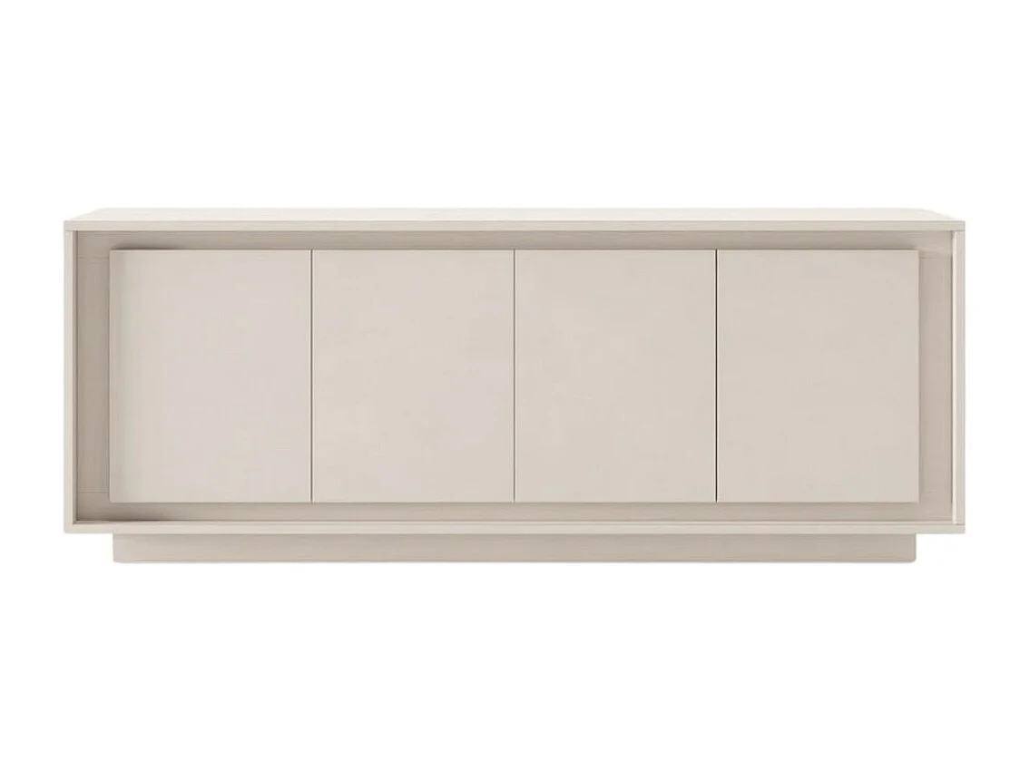 Buffet 4 portes beige poudré piètement socle - AZONTO