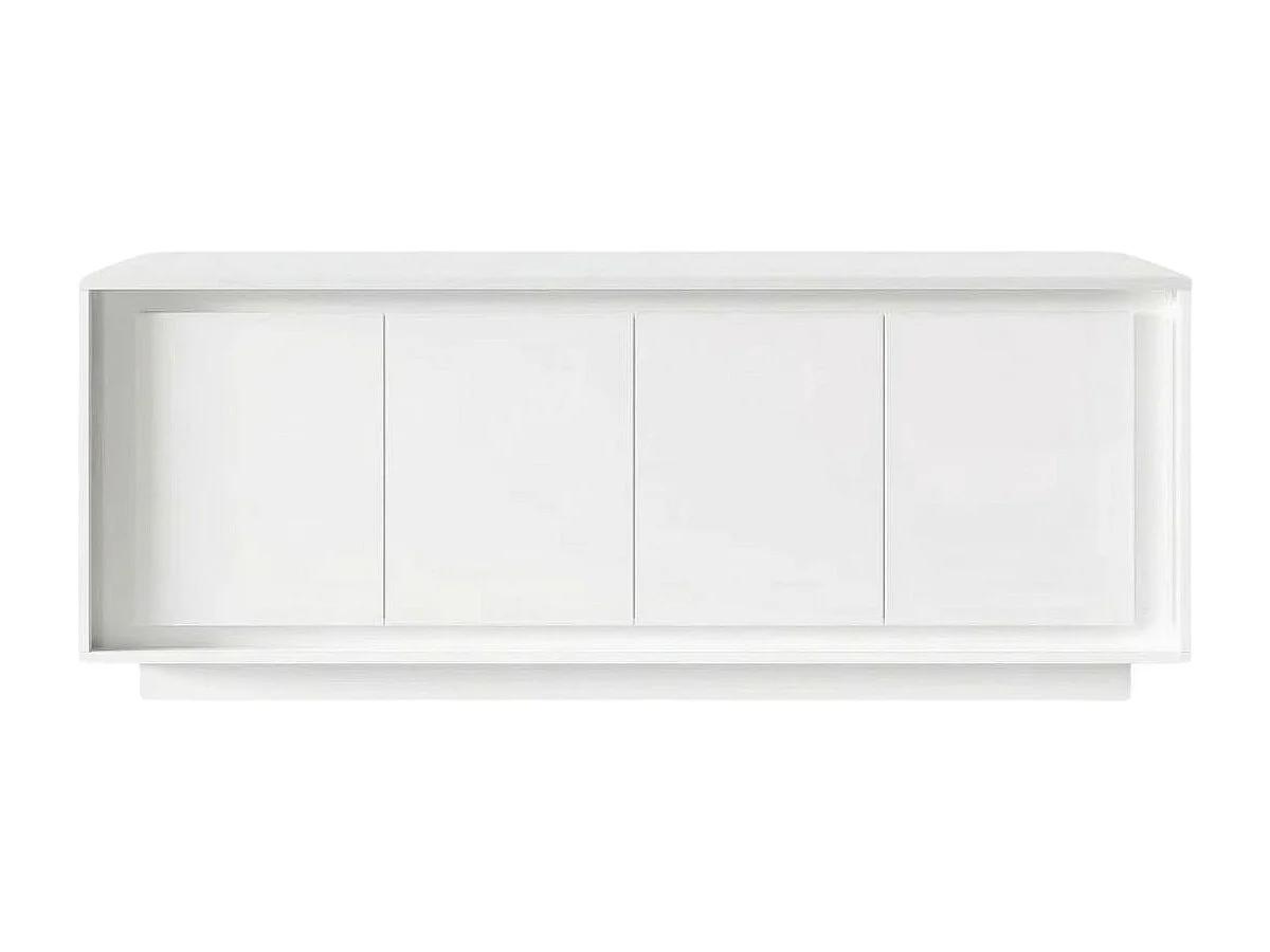 Buffet 4 portes blanc laqué piètement socle - AZONTO