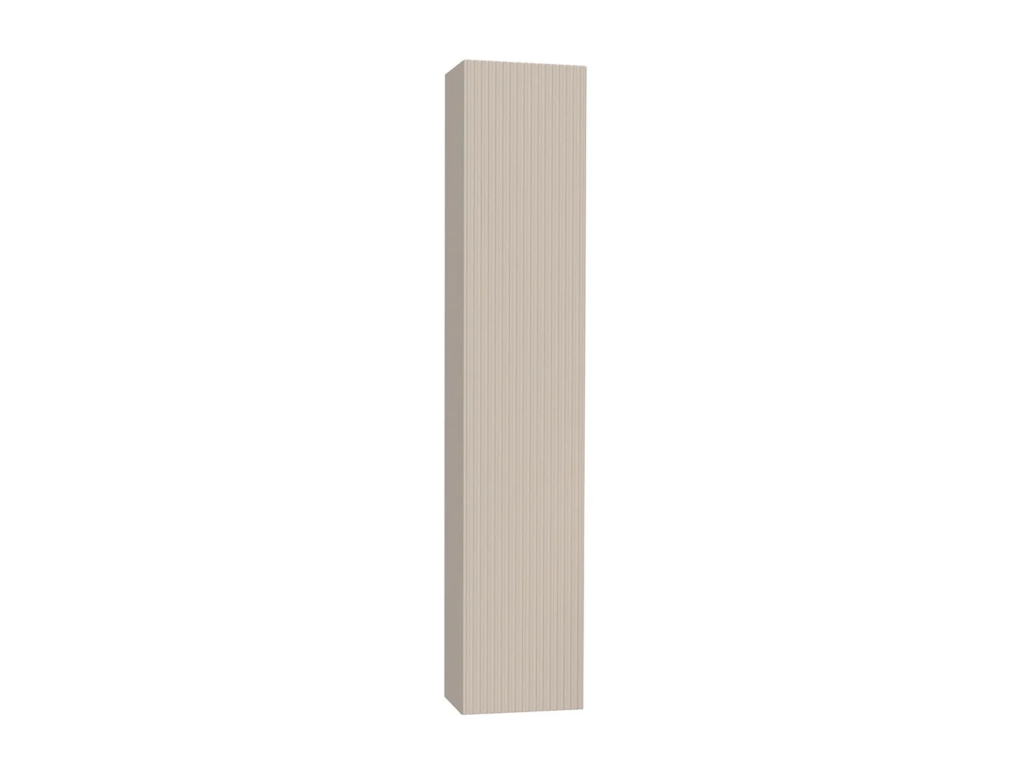 Colonne murale suspendue 1 porte beige façade relief à stries verticales - JANEIRO BEIGE