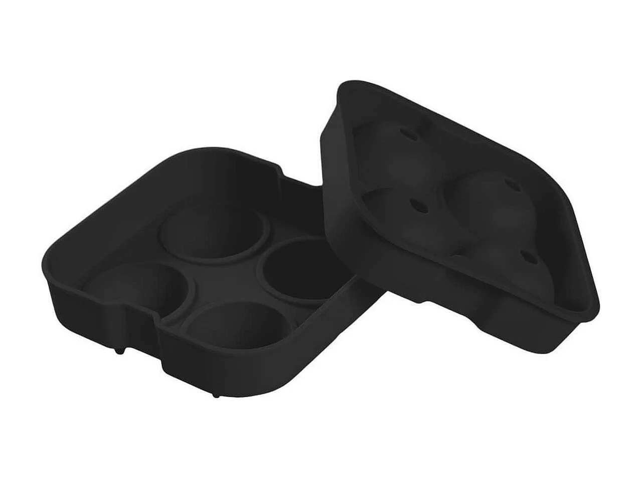 Moule noir à glaçons boules capacité 4 glaçons en silicone