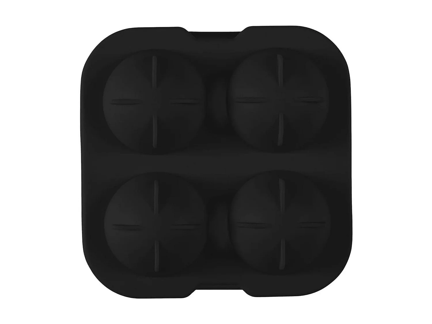Moule noir à glaçons boules capacité 4 glaçons en silicone