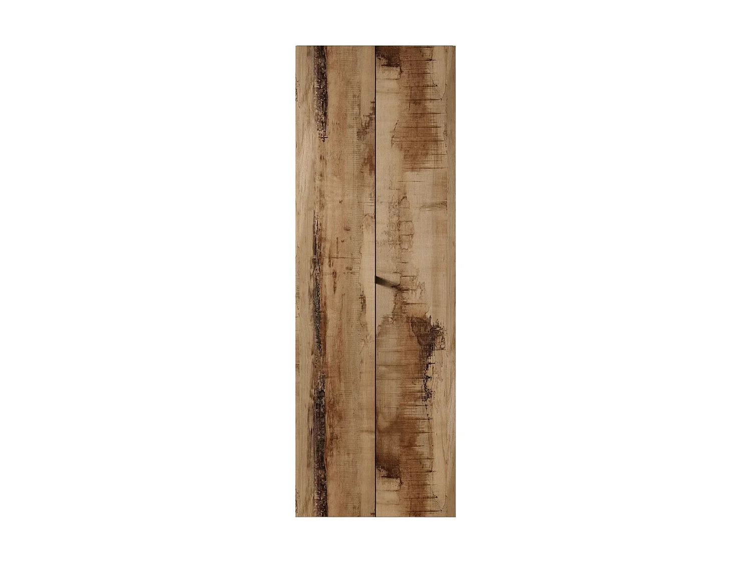 Rangement armoire 2 portes noir graphite et aspect bois antique - SYNERGIE