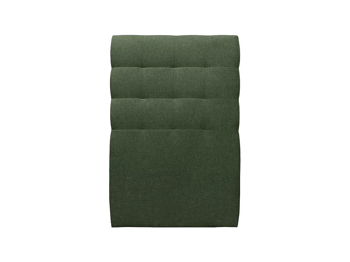 Lit 90x200cm avec tête de lit capitonnée tissu et sommier kit vert - Hauteur totale : 29cm