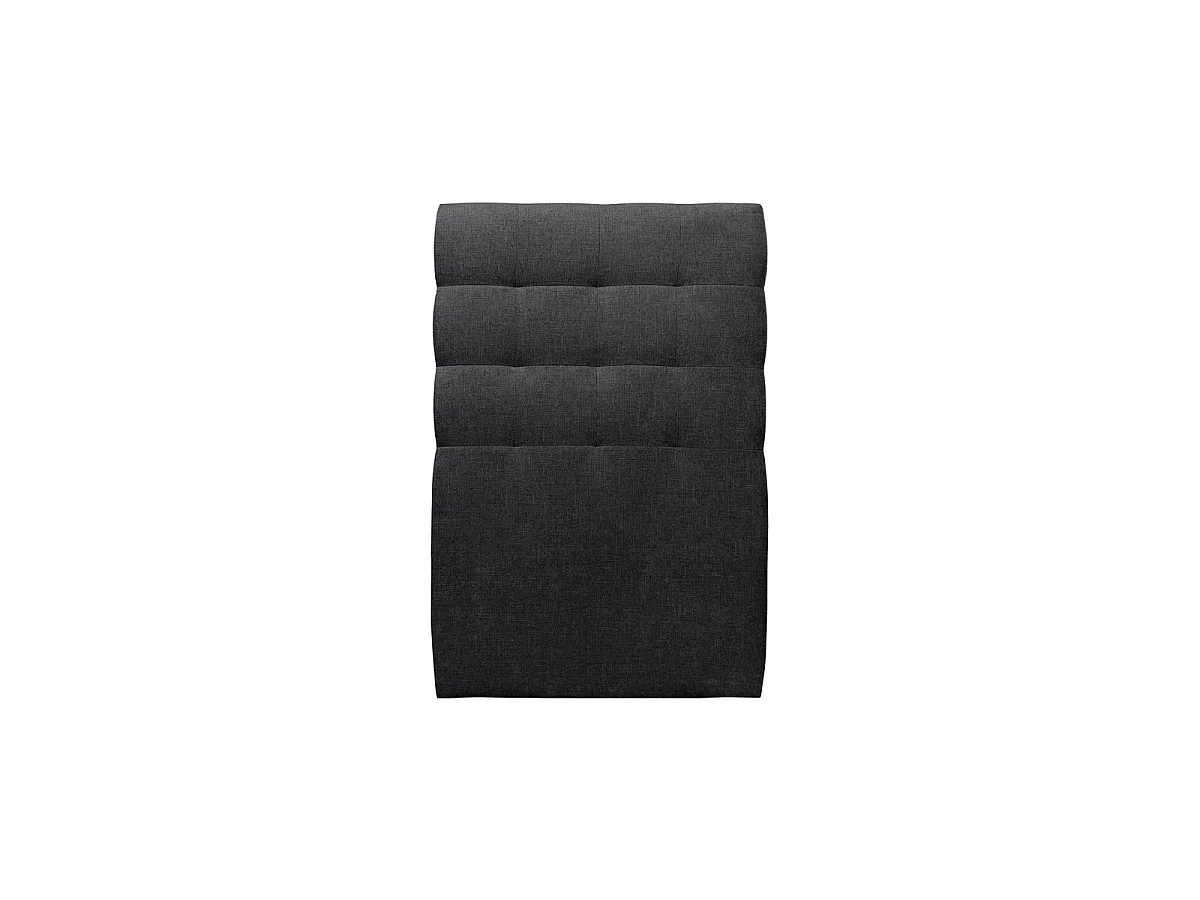 Lit 90x200cm avec tête de lit capitonnée tissu et sommier kit Noir - Hauteur totale : 29cm