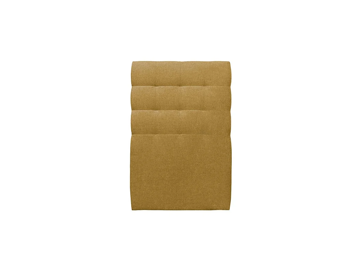 Lit 90x200cm avec tête de lit capitonnée tissu et sommier kit jaune - Hauteur totale : 29cm