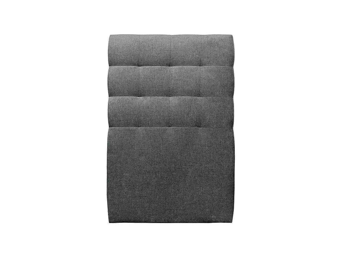 Lit 90x200cm avec tête de lit capitonnée tissu et sommier kit gris anthracite - Hauteur totale : 29cm